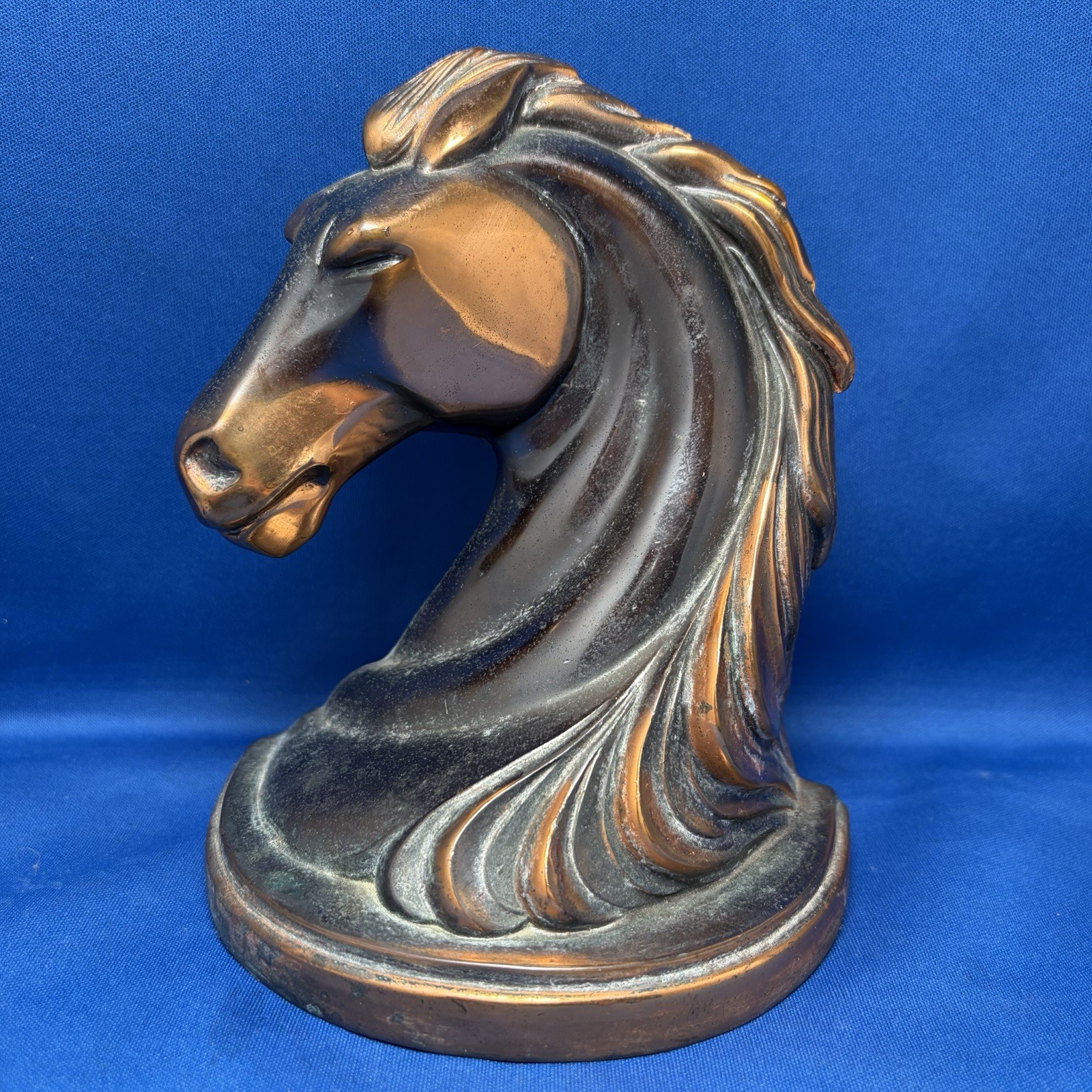1940s Abbotware Western Wild Mustang Coppered Horse Bookend (Single)