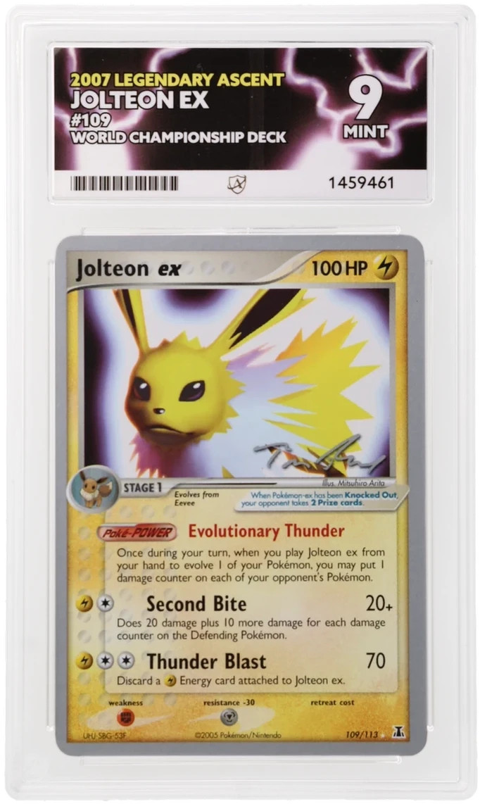 ACE 9 Jolteon EX 109/113 Legendary Ascent World Championship Pokemon Card - Mint