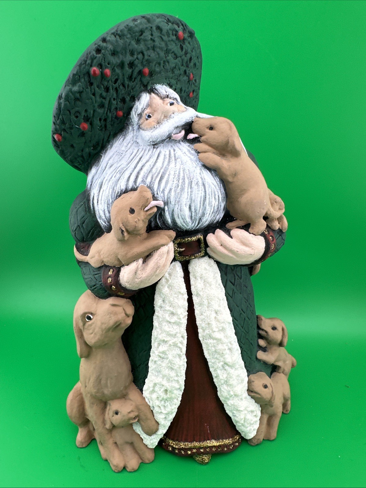 Vintage Gare Ceramic Santa Figurine With Puppies Dogs Christmas Mold 2810 9 Vintage Gare Ceramic Santa Figurine With Puppies Dogs Christmas Mold 2810 9