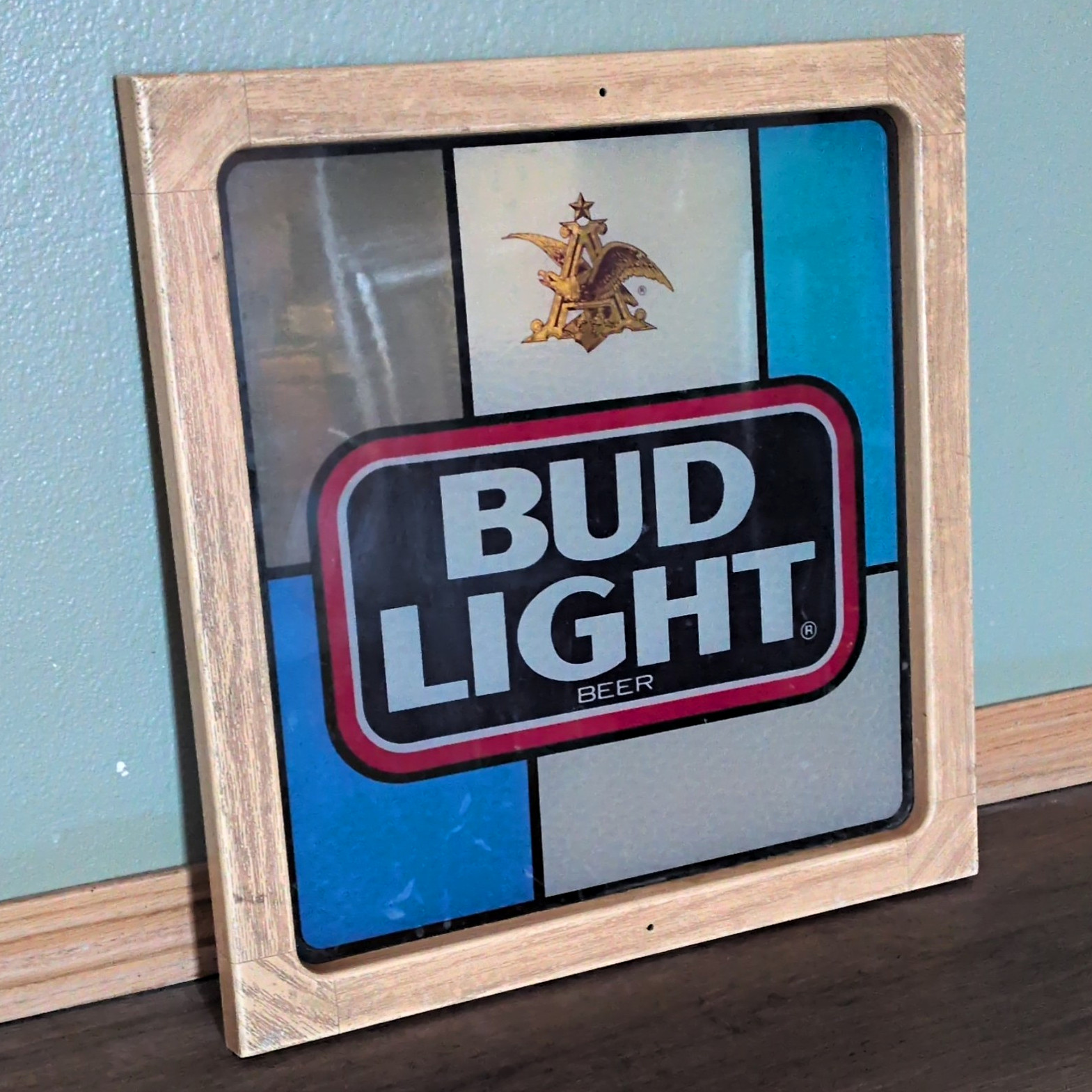 Vintage Budweiser Bud Light Framed Sign w/ Bud Light Logo, Breweriana Vintage Budweiser Bud Light Framed Sign w/ Bud Light Logo, Breweriana