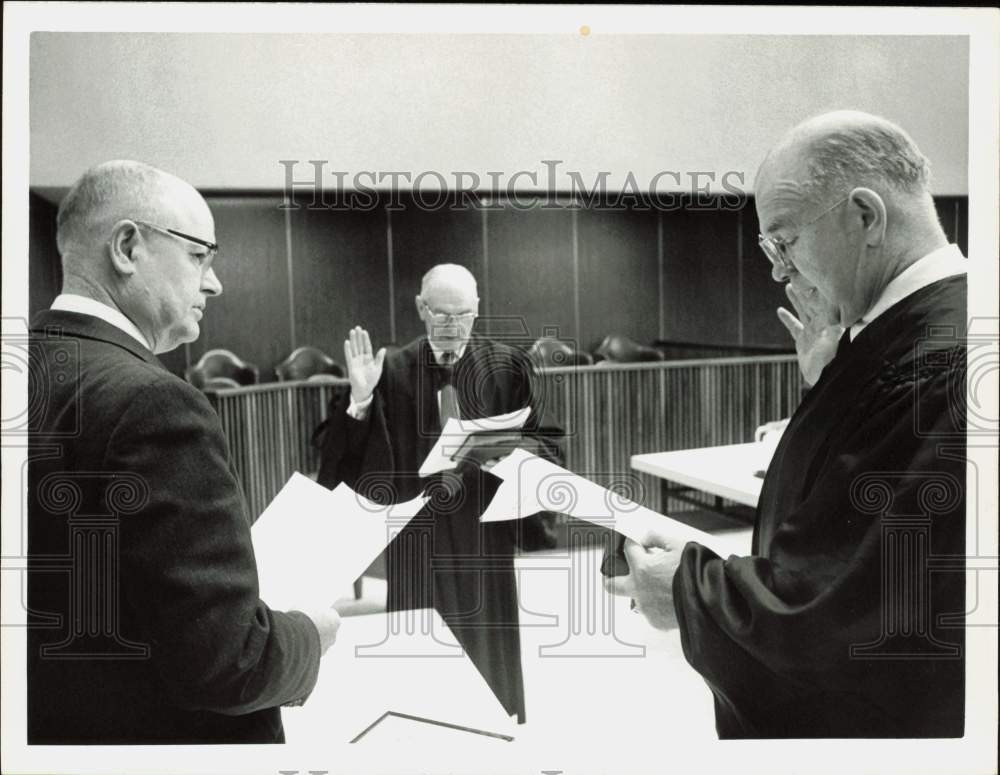 1963 Press Photo J. Edward Stukes, Frances Clarkson, Hugh Campbell at ceremonies