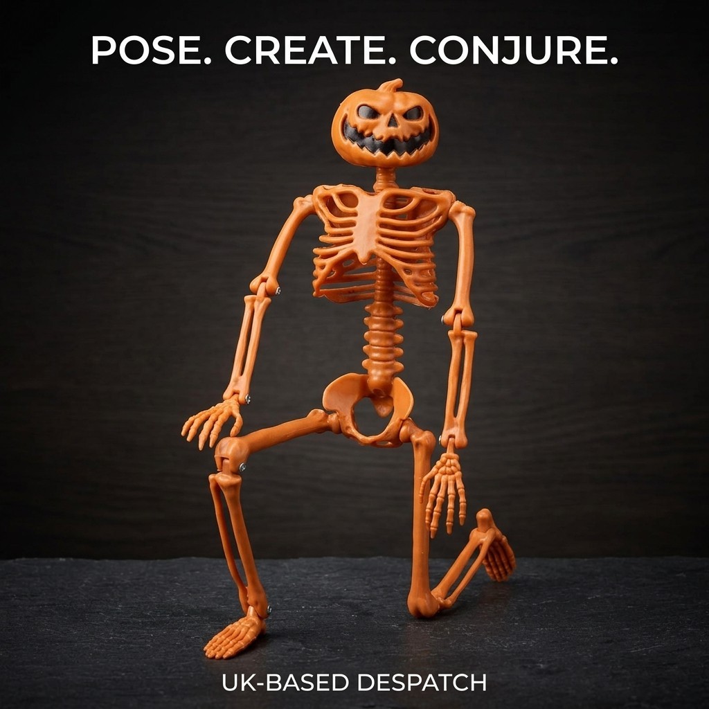 Halloween Person Size Skeleton Hanging Props Poseable Movable Fake Human Skull 