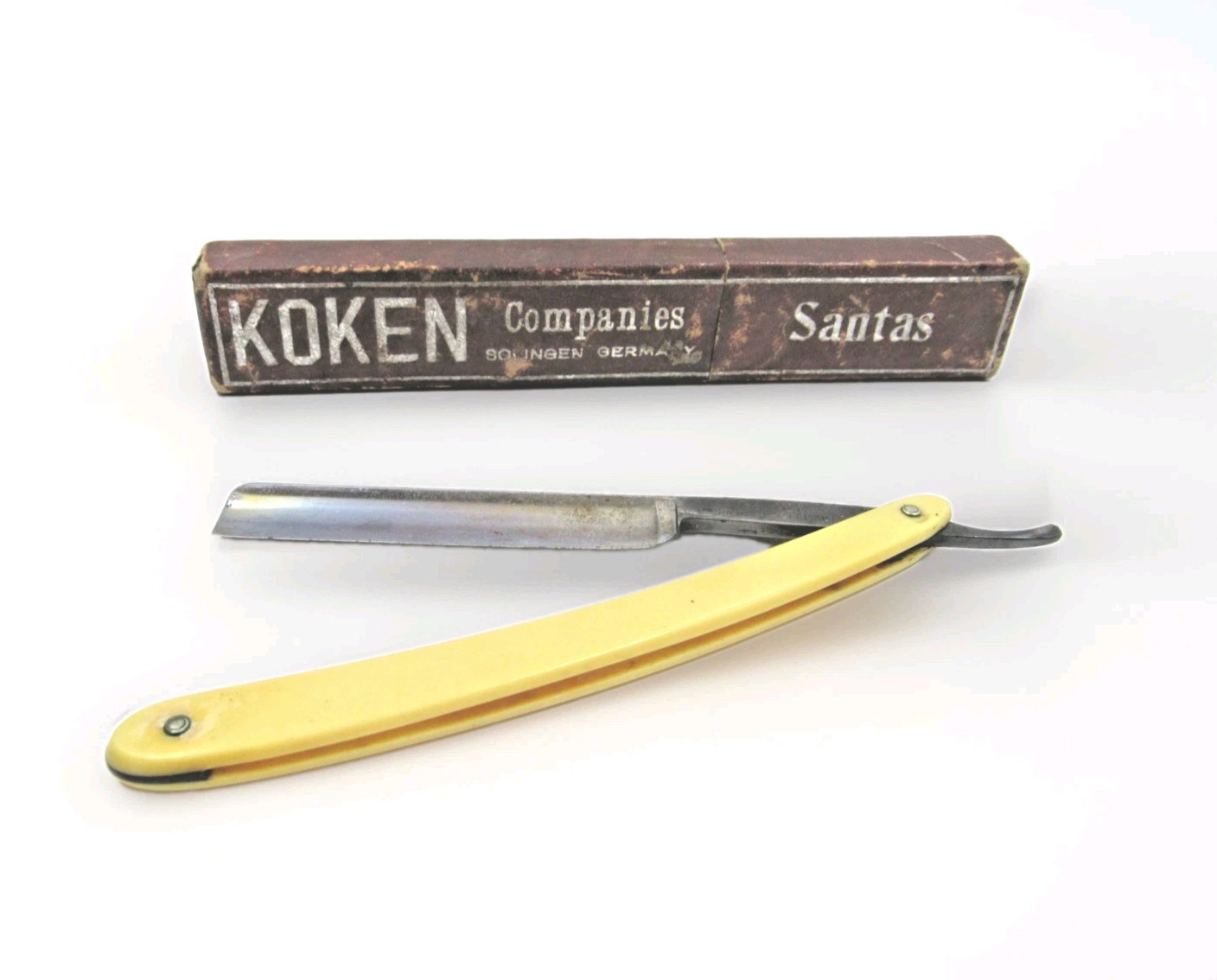 Vintage Bauer Straight Razor Solingen  Germany Koken Box  #A3