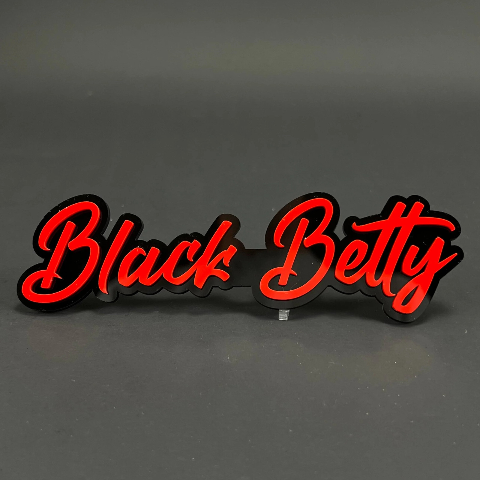 1PC Black Betty Red 3D Acrylic Badge - Car Truck Emblem Fender Sticker 1PC Black Betty Red 3D Acrylic Badge - Car Truck Emblem Fender Sticker