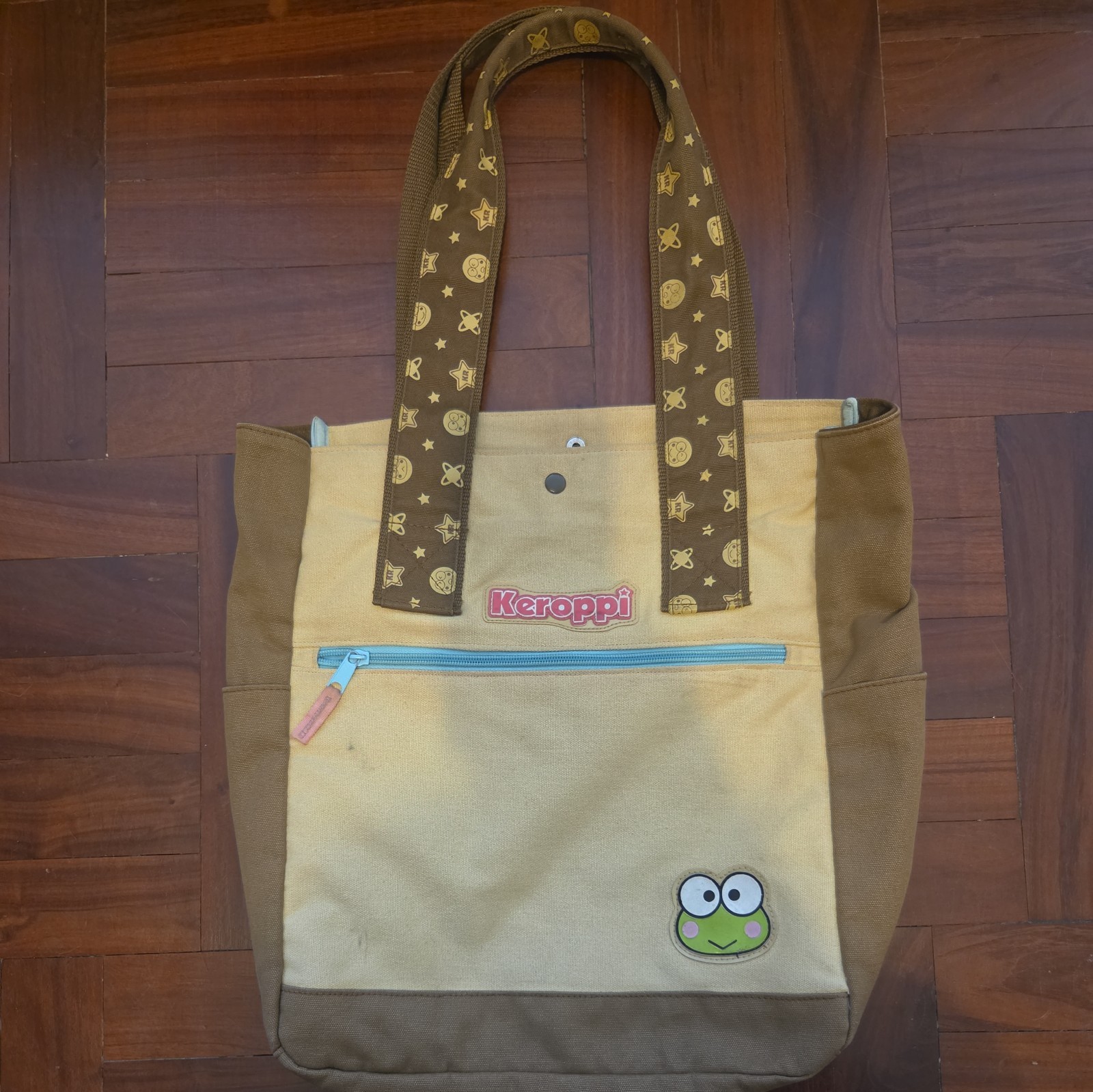 Large Vintage Sanrio Kerokero Keroppi Canvas Bag 