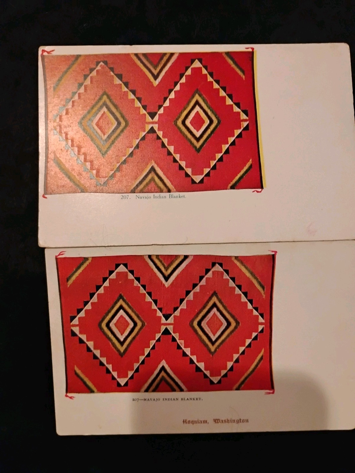 Vintage Early 1900s Navajo Indian Blanket Postcards Washington Lot Of Two