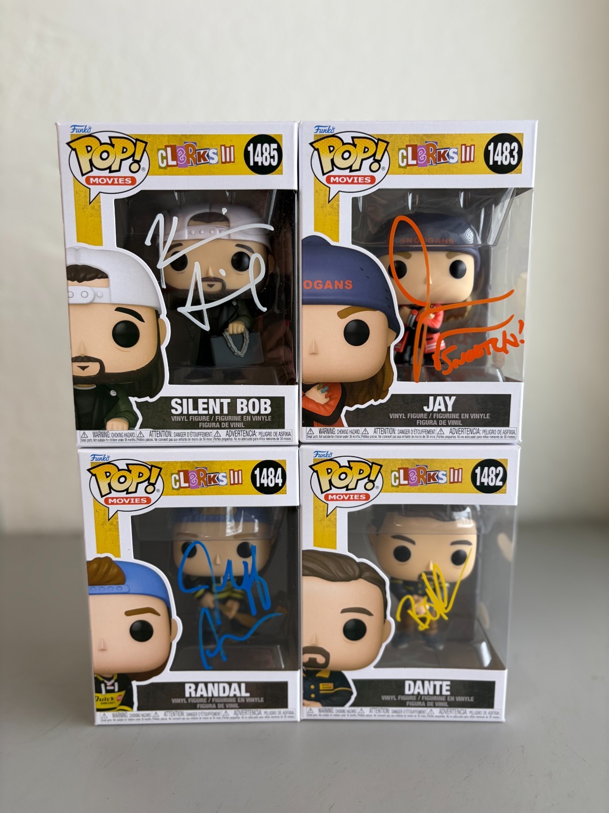 Cast of Clerks III Signed Funko Pops JSA Certified Autograph SET OF FOUR