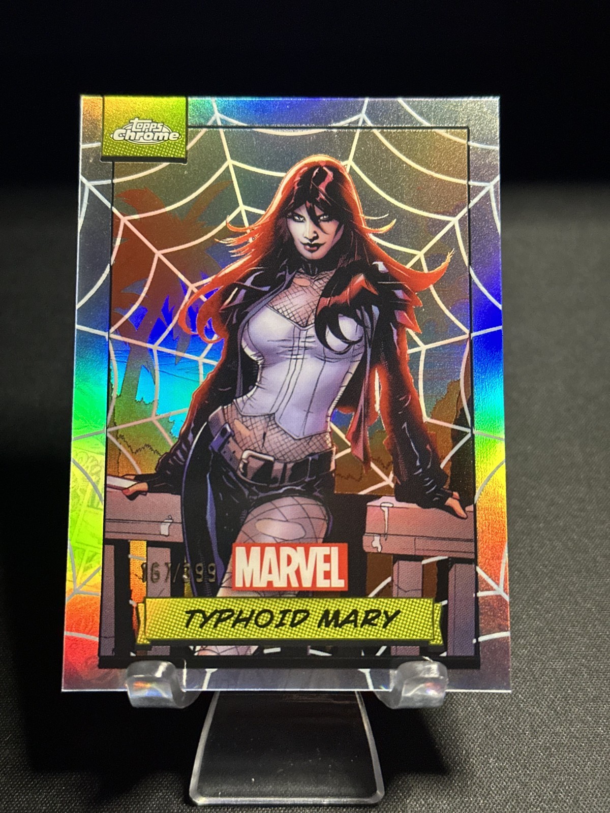 2024 Topps Chrome Marvel #36 Typhoid Mary Spider Web Refractor /399