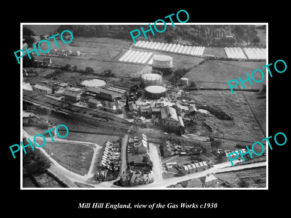 Mill Hill England View Of The Gas Works c1930 Old Large Historic Photo Mill Hill England View Of The Gas Works c1930 Old Large Historic Photo