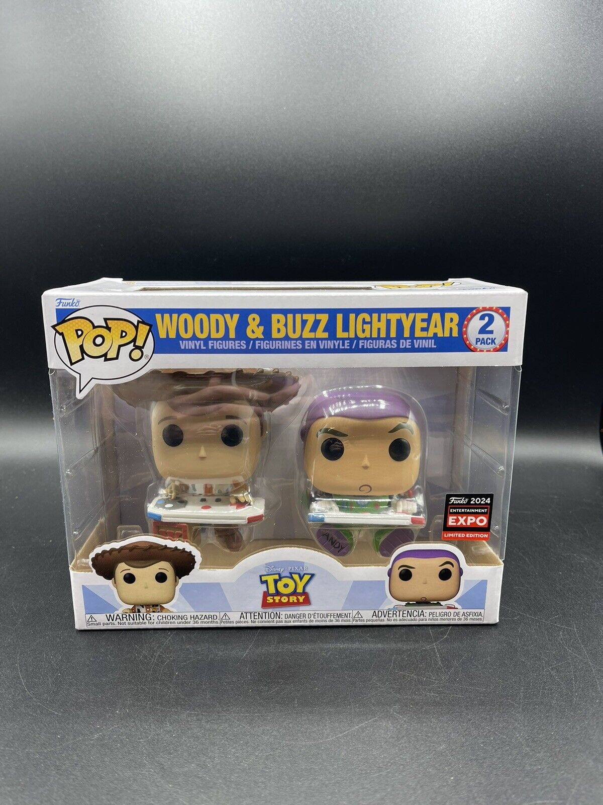 Funko Pop Woody & Buzz Lightyear 2 Pack 2024 C2E2 Exclusive In Hand