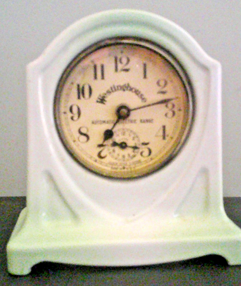 1920s Electric Art Deco Westinghouse Automatic Electric Range Clock Slight green