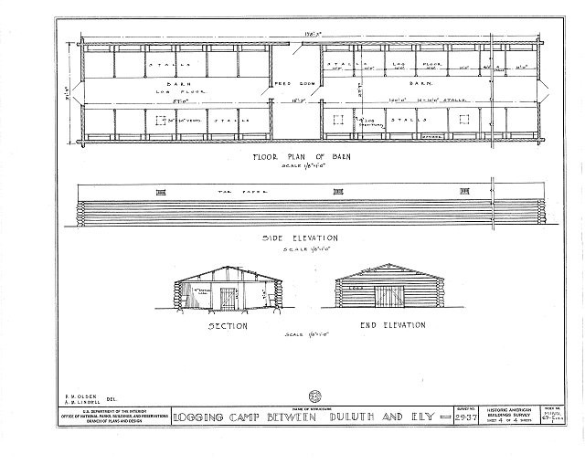 Photo:Ely Minnesota 1900s Logging Camp Lumber Work Camp HABS Floor Plan
