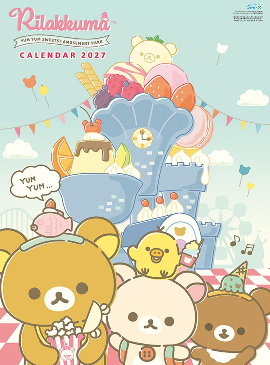 Rilakkuma  2027  Wall Calendar Yum Yum Sweets San-X Japanese 36.4x51.5cm NEW