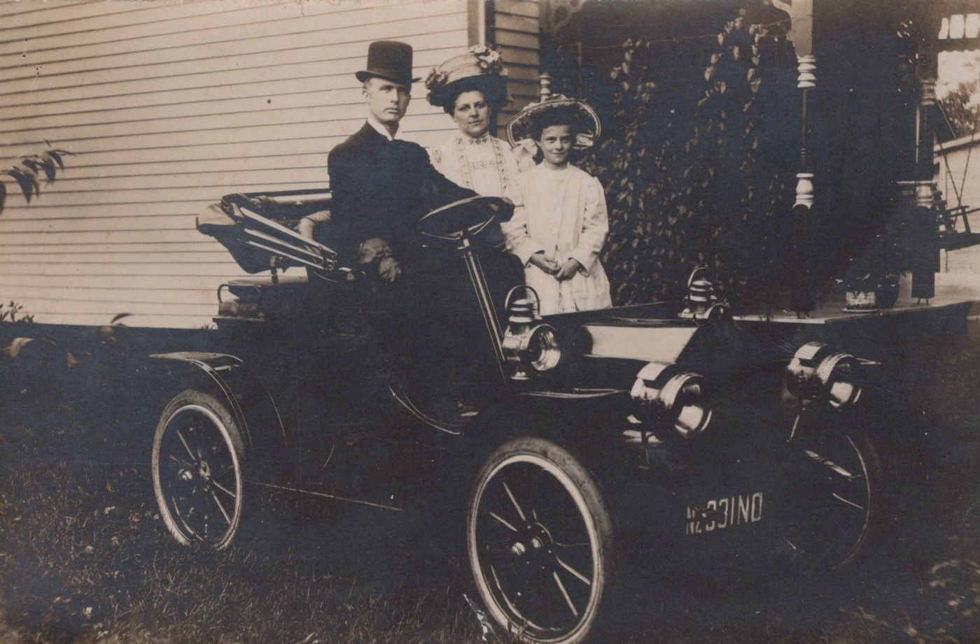 Brass Era Ford Model S Runabout Indiana Family Car 1908 - RPPC Photo Postcard