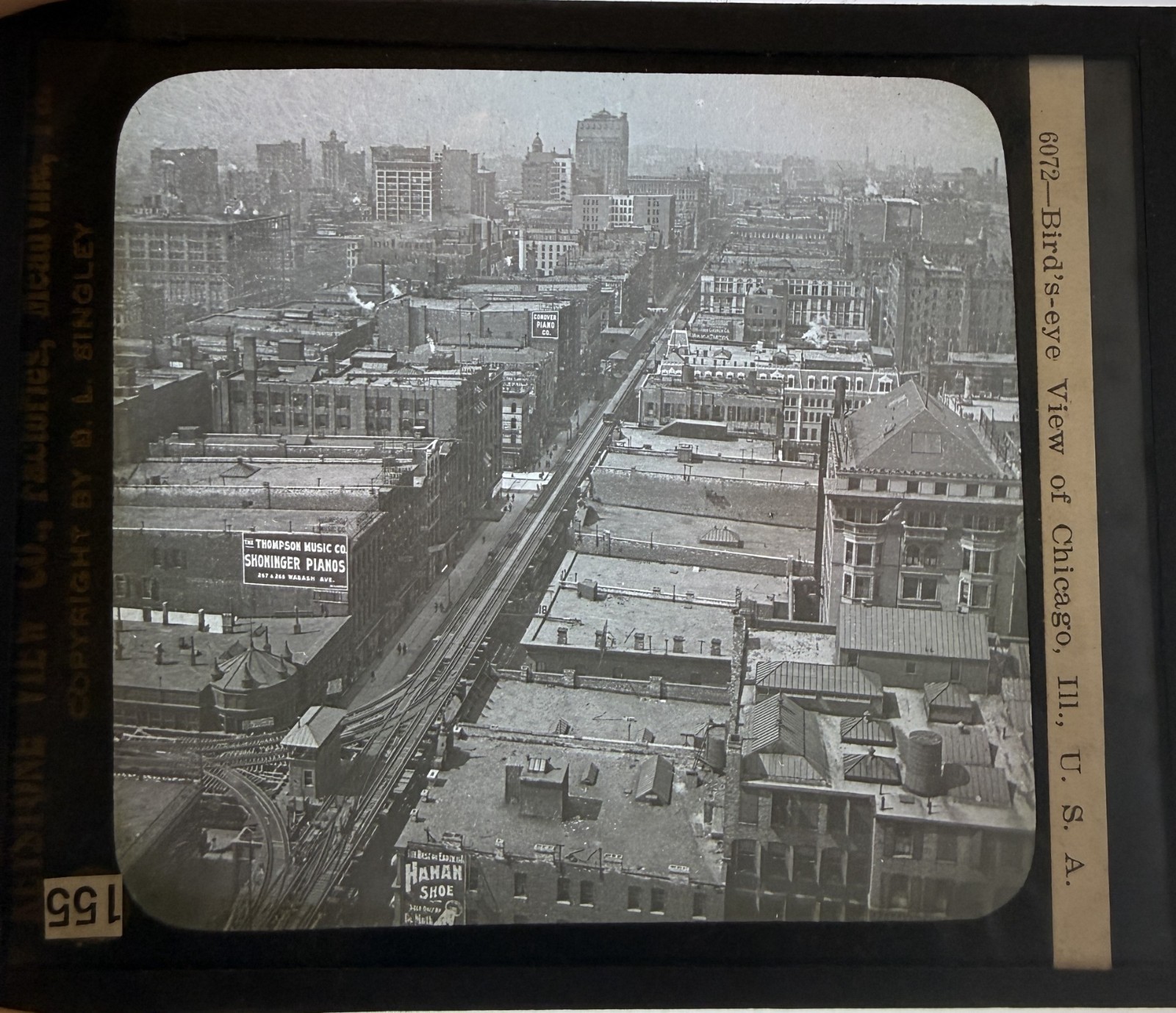 Keystone 6072 Bird’s-Eye View of Chicago Ill. U.S.A. Glass Magic Lantern Slide