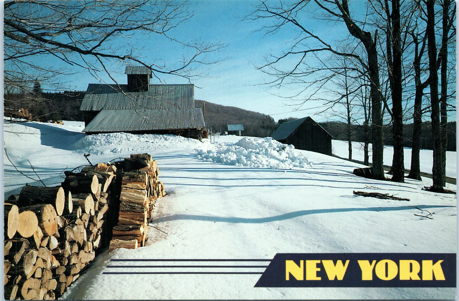 Vintage Postcard New York Scenic Prints Winter Scene Tom Narwid Vintage Postcard New York Scenic Prints Winter Scene Tom Narwid