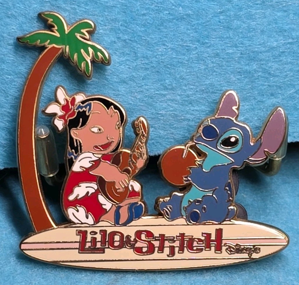 Disney Pin 23957 DLP Lilo and Stitch Surfboard Disneyland Paris Vintage 2003