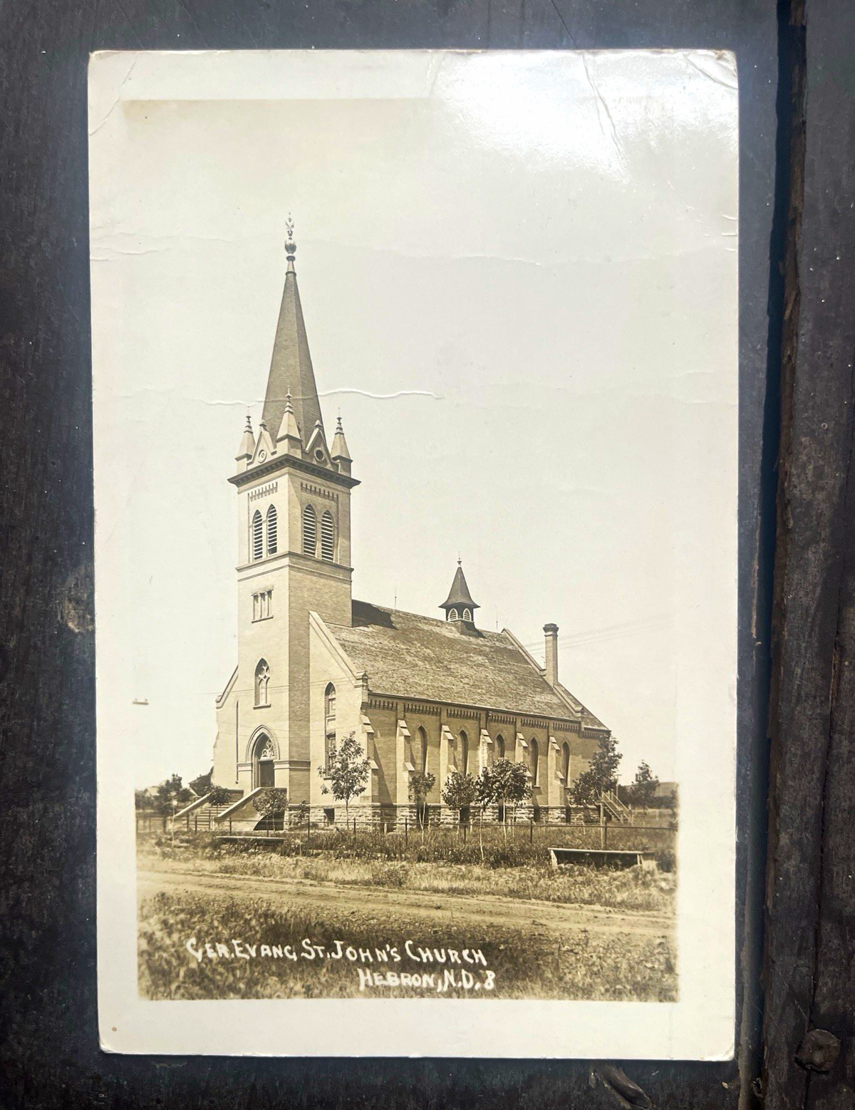 Vintage St. John\'s Church Hebron ND RPPC Divided Back 1920 Posted North Dakota