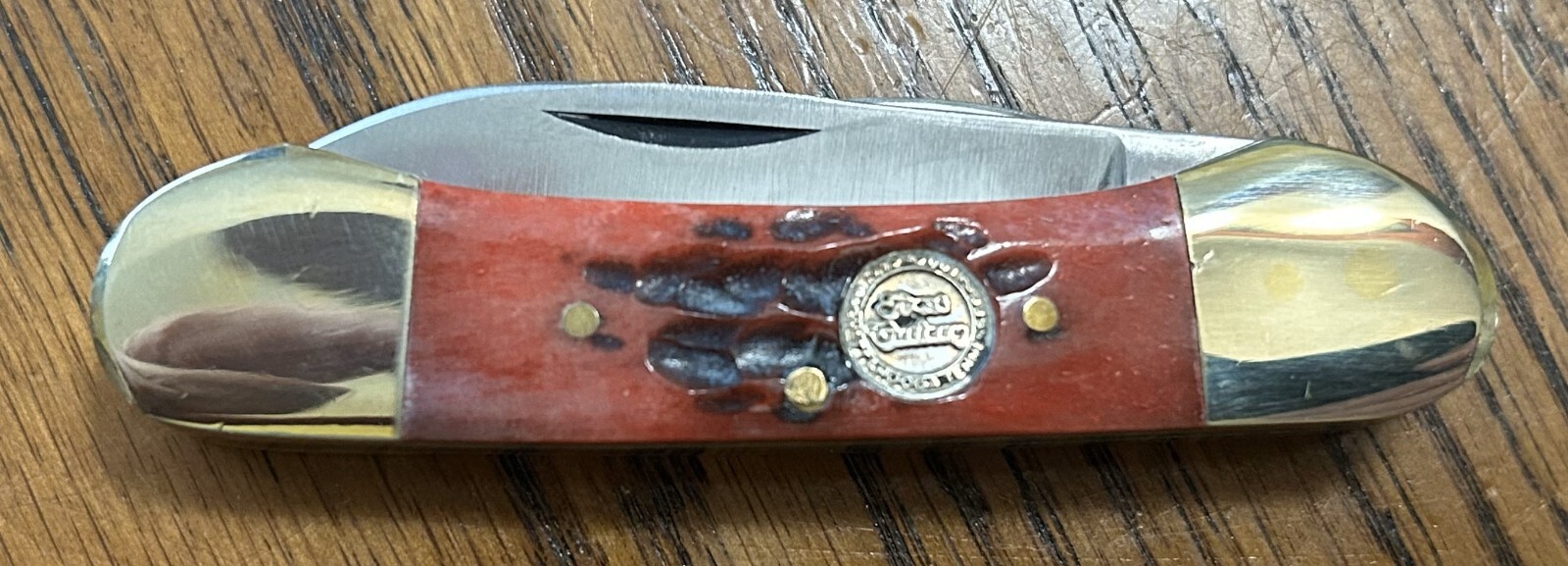 NIB Frost Cutlery Little Canoe - Red Bone Handles -German Stainless -  3 1/8\