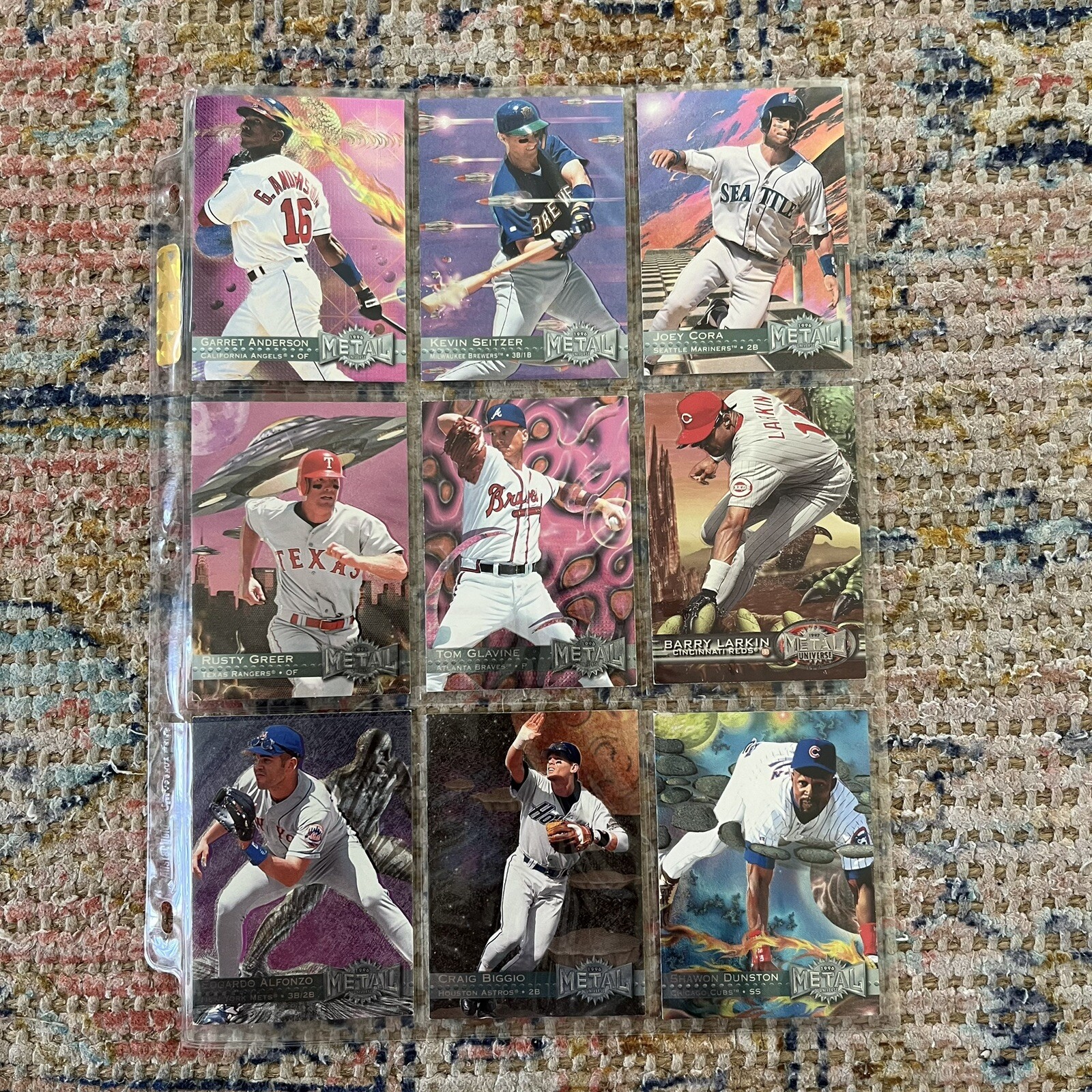 1996/97 Metal Universe MLB Baseball Trading Card Lot Of 9 Cards Rare