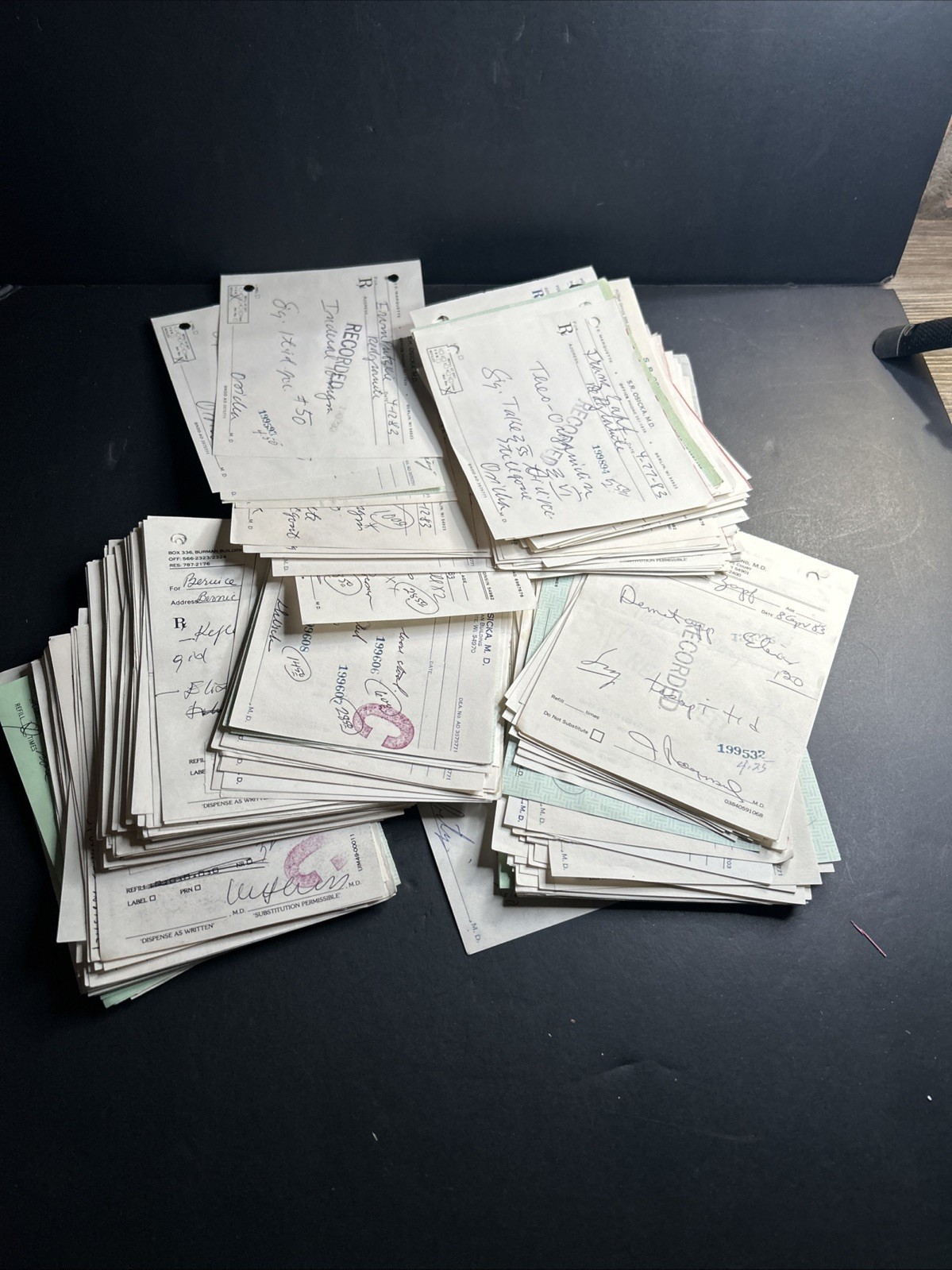 Group Of Over 200 Vintage Medical And Optometry Handwritten Prescription