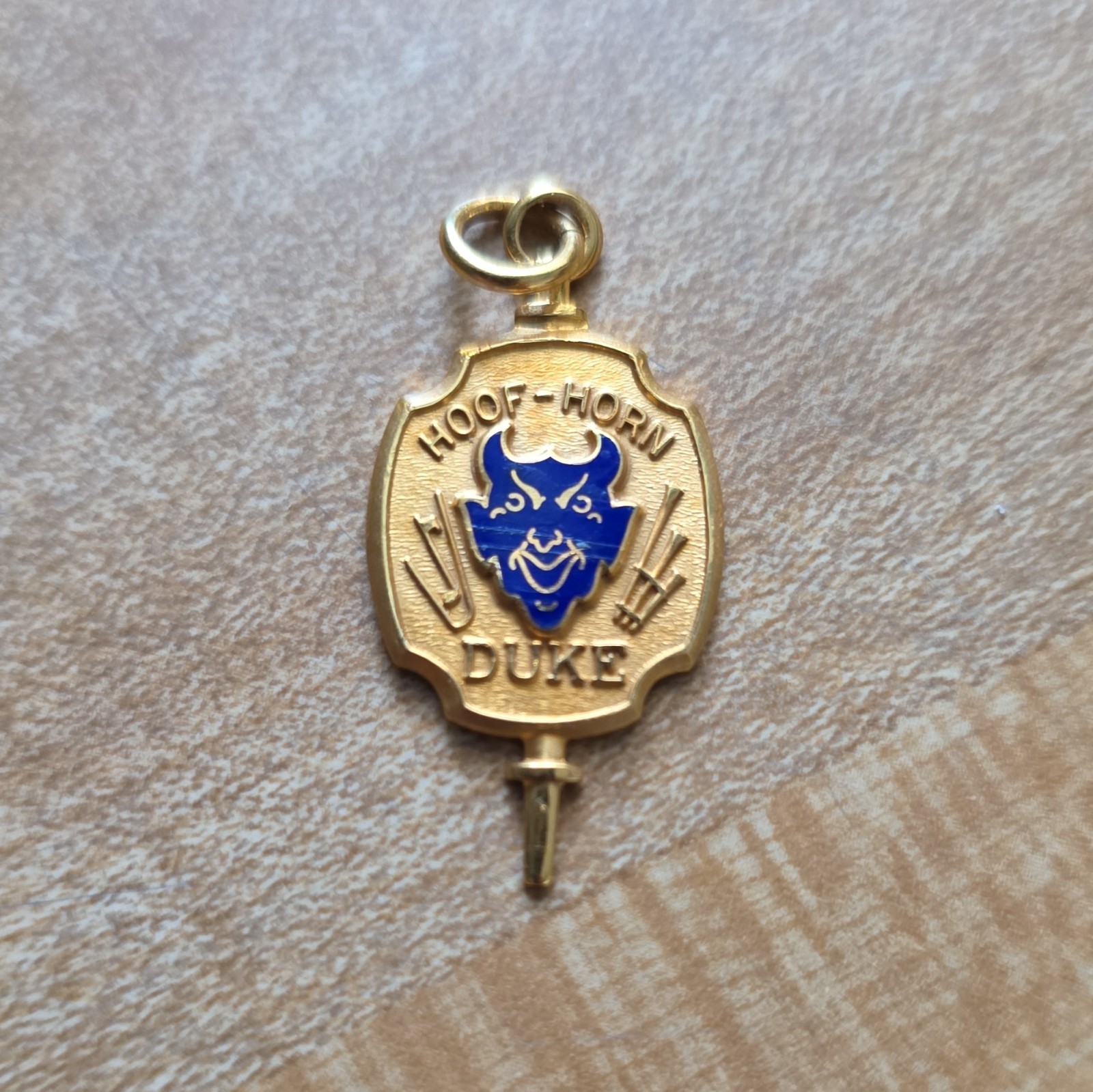 Vintage Duke University Hoof-Horn Secret Society Key Charm & Signed Letter Vintage Duke University Hoof-Horn Secret Society Key Charm & Signed Letter