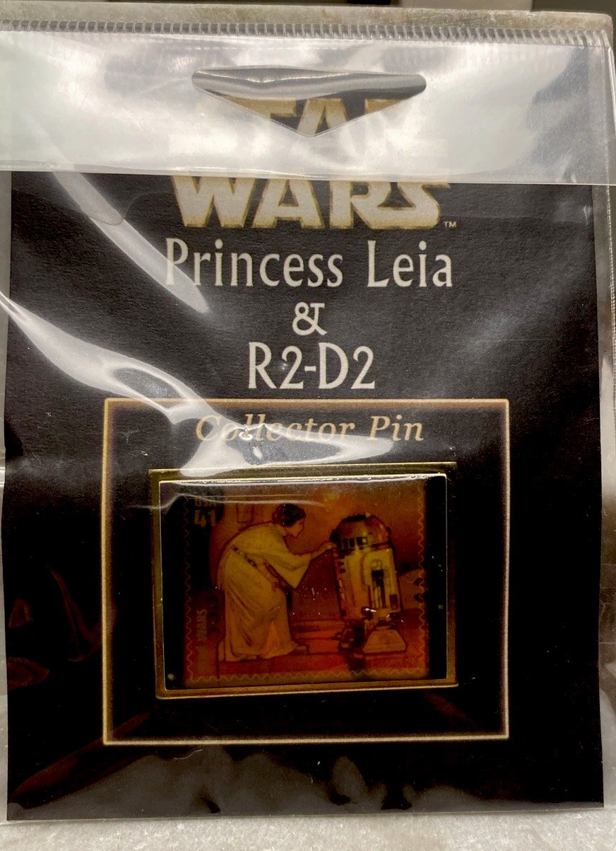 Princess Leia & R2-D2 Star Wars Disney USPS 2007 Stamp Lapel Pin Disney Pin Read Princess Leia & R2-D2 Star Wars Disney USPS 2007 Stamp Lapel Pin Disney Pin Read