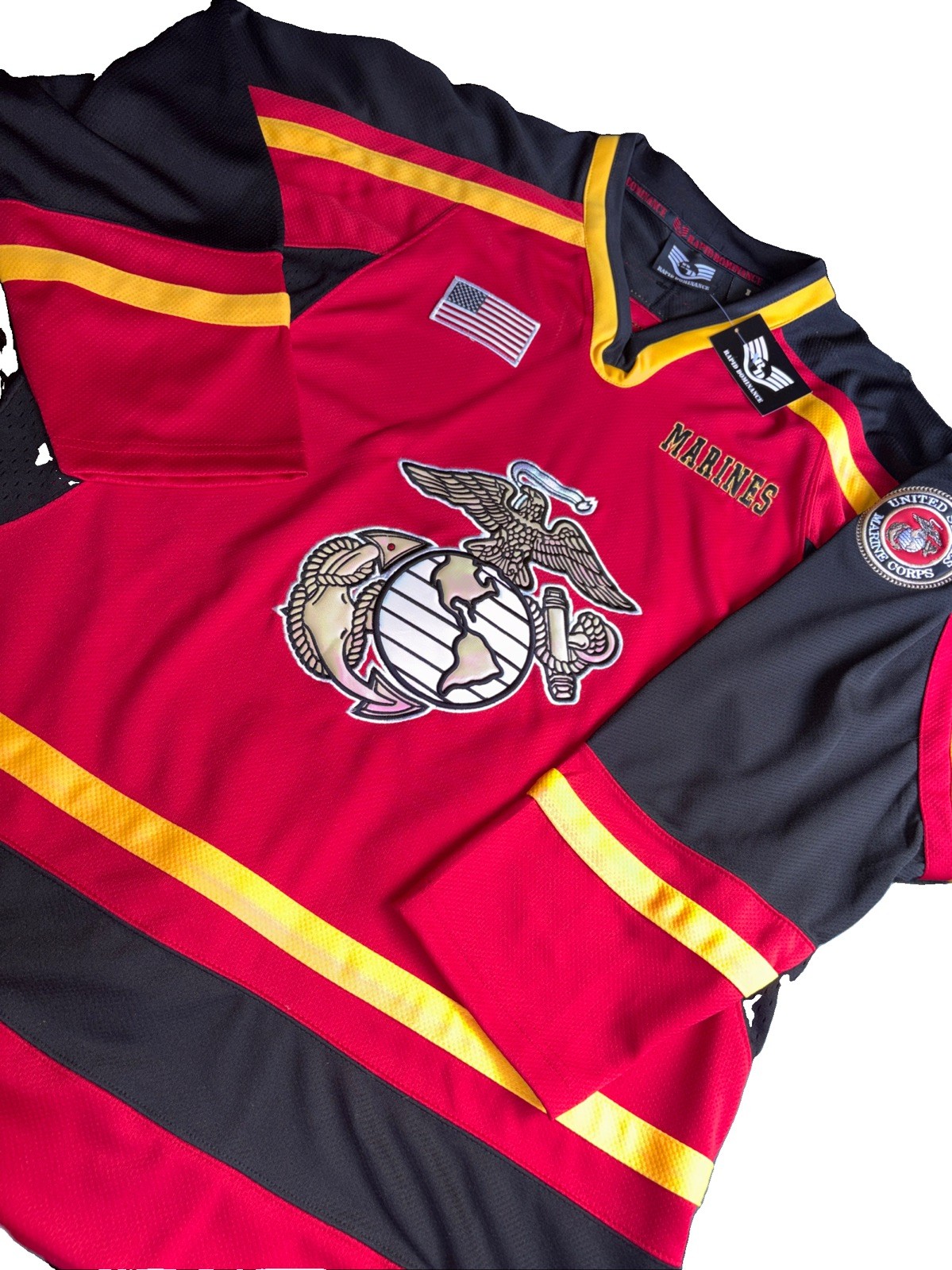 US MARINE CORPS EMBROIDERED Hockey STYLE JERSEY Rapid Dominance US MARINE CORPS EMBROIDERED Hockey STYLE JERSEY Rapid Dominance