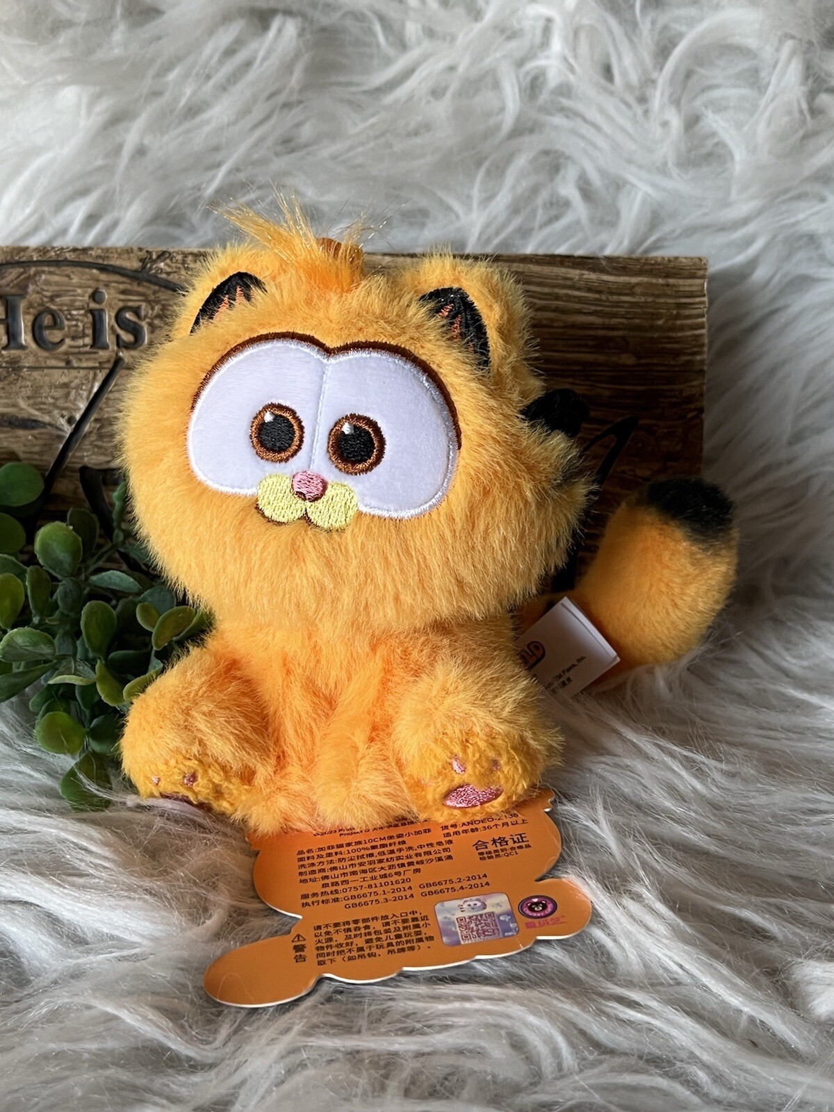 Garfield Genuine Plush Cute Yellow Cat Keychain New 10cm