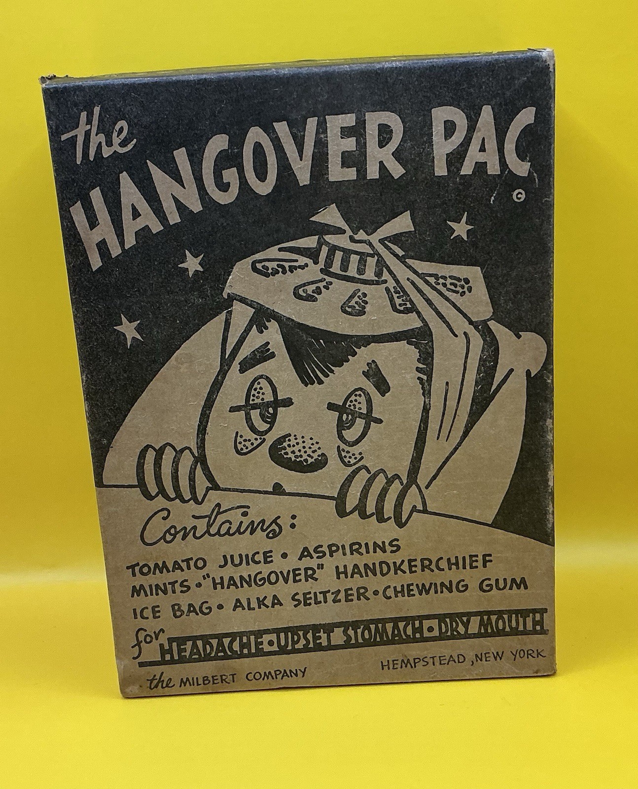 VTG 1950s THE HANGOVER PAC, Gag Gift the Milbert Company Hempstead NY Incomplete