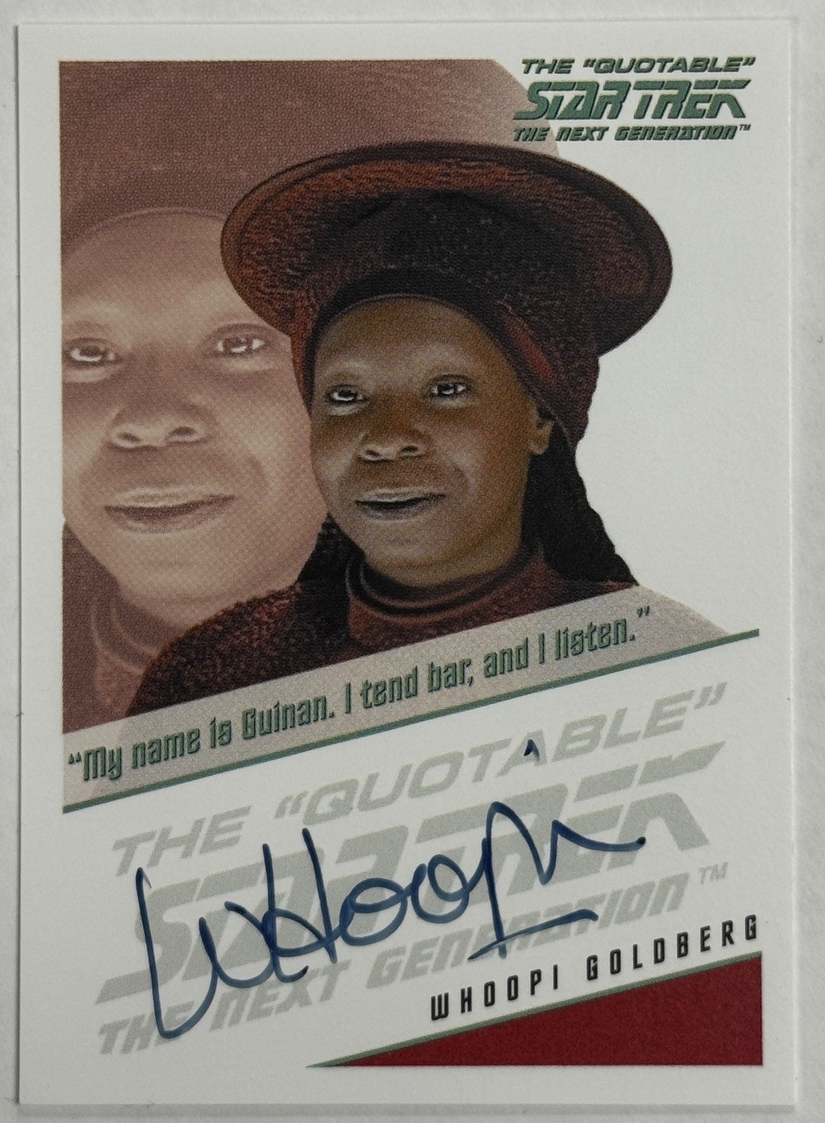 2014 RITTENHOUSE STAR TREK NEXT GENERATION QUOTABLE WHOOPI GOLDBERG GUINAN AUTO