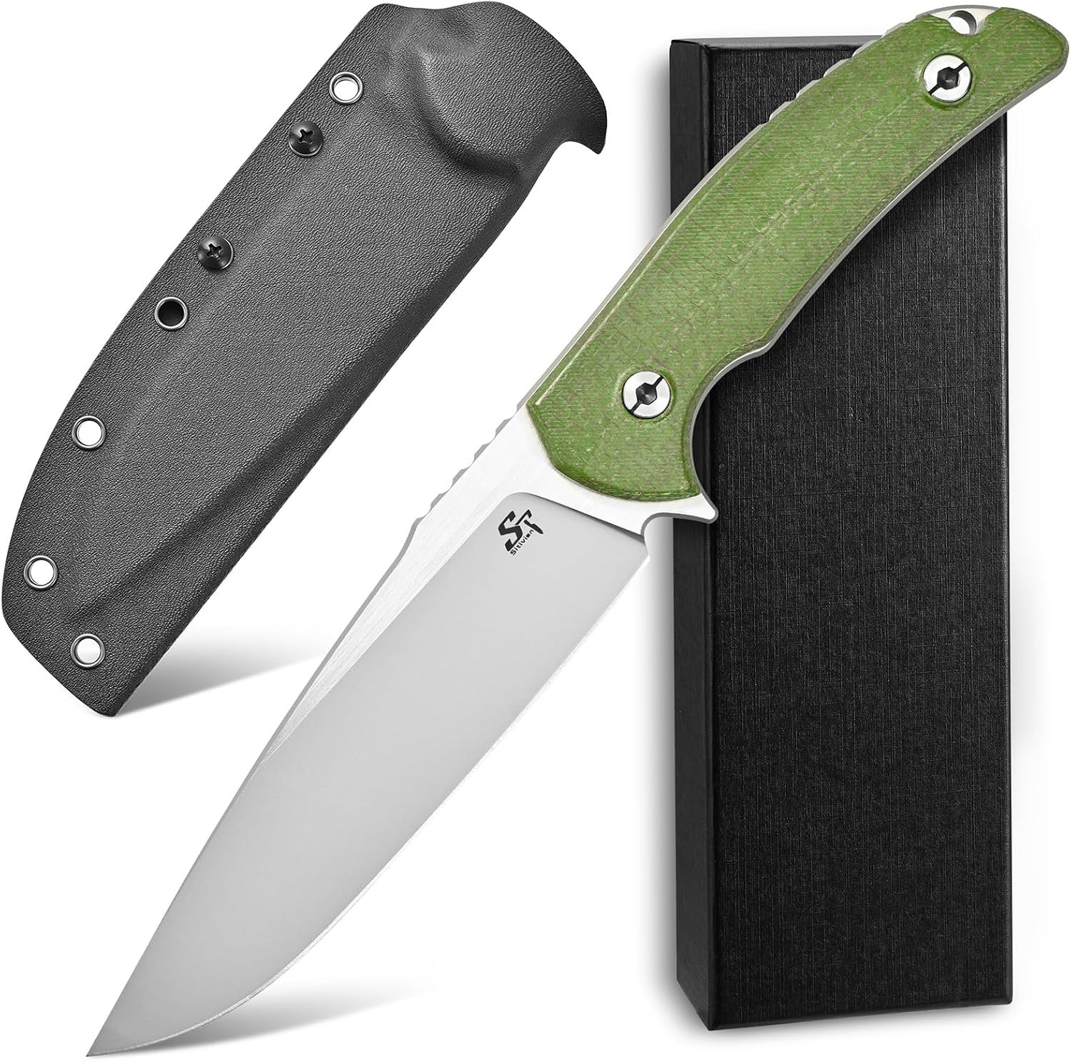 Sitivien ST26 Fixed Blade Knife N690 Steel Blade Micarta Handle Full Tang EDC Fi