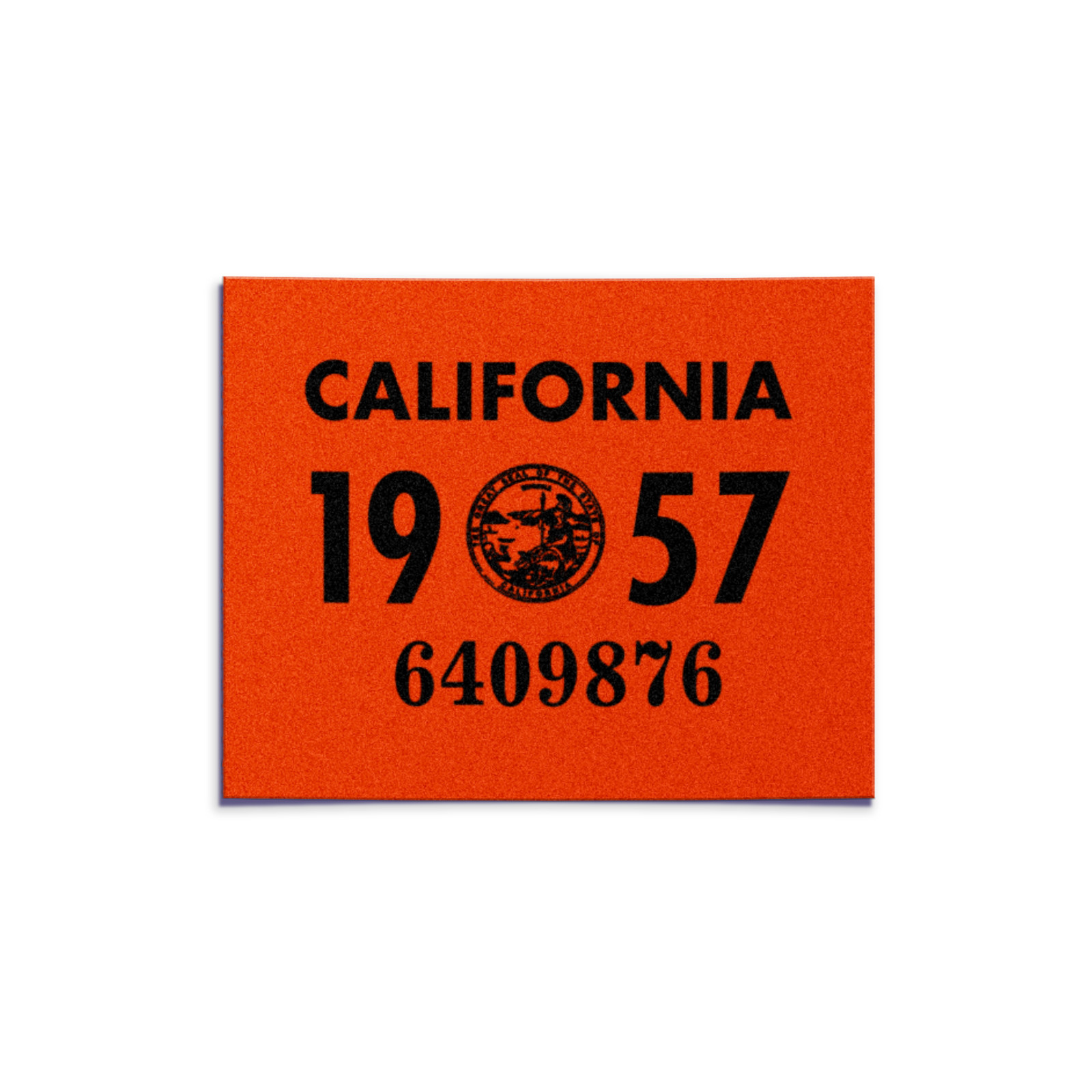 1957 California License Plate Year Sticker - YOM - CA DMV Registration Tab