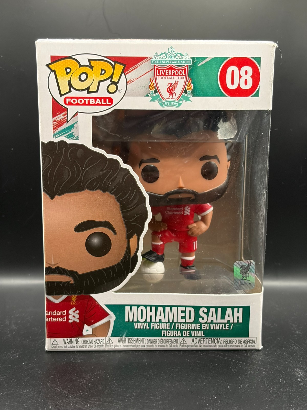 Funko POP Football Liverpool Mohamed Salah #08 Vinyl Figure with Protector