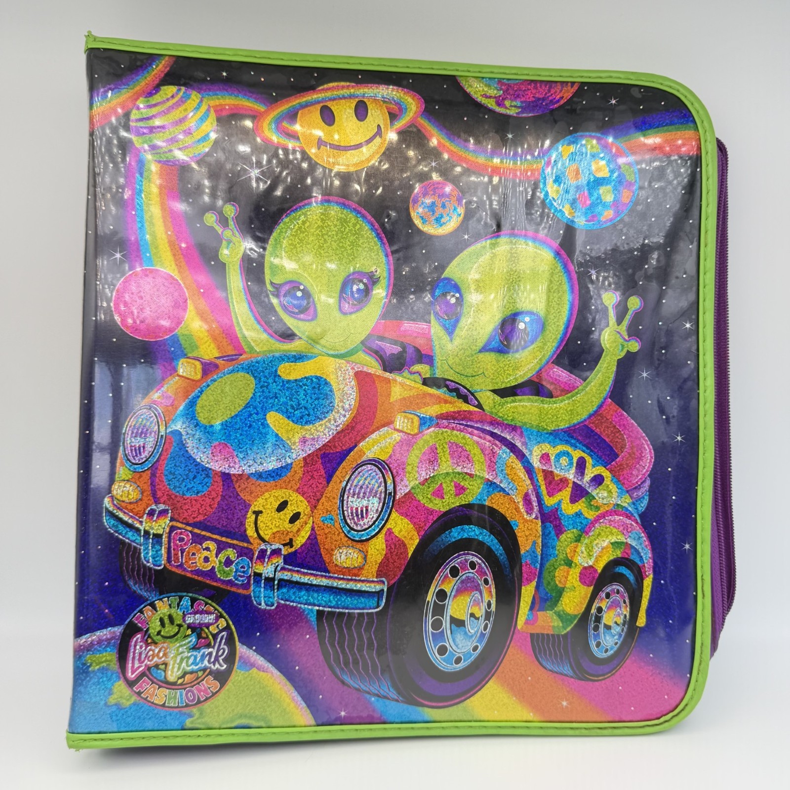 Lisa Frank Zoomer & Zorbit Aliens 3 Ring Binder Trapper Keeper Zip Vintage READ