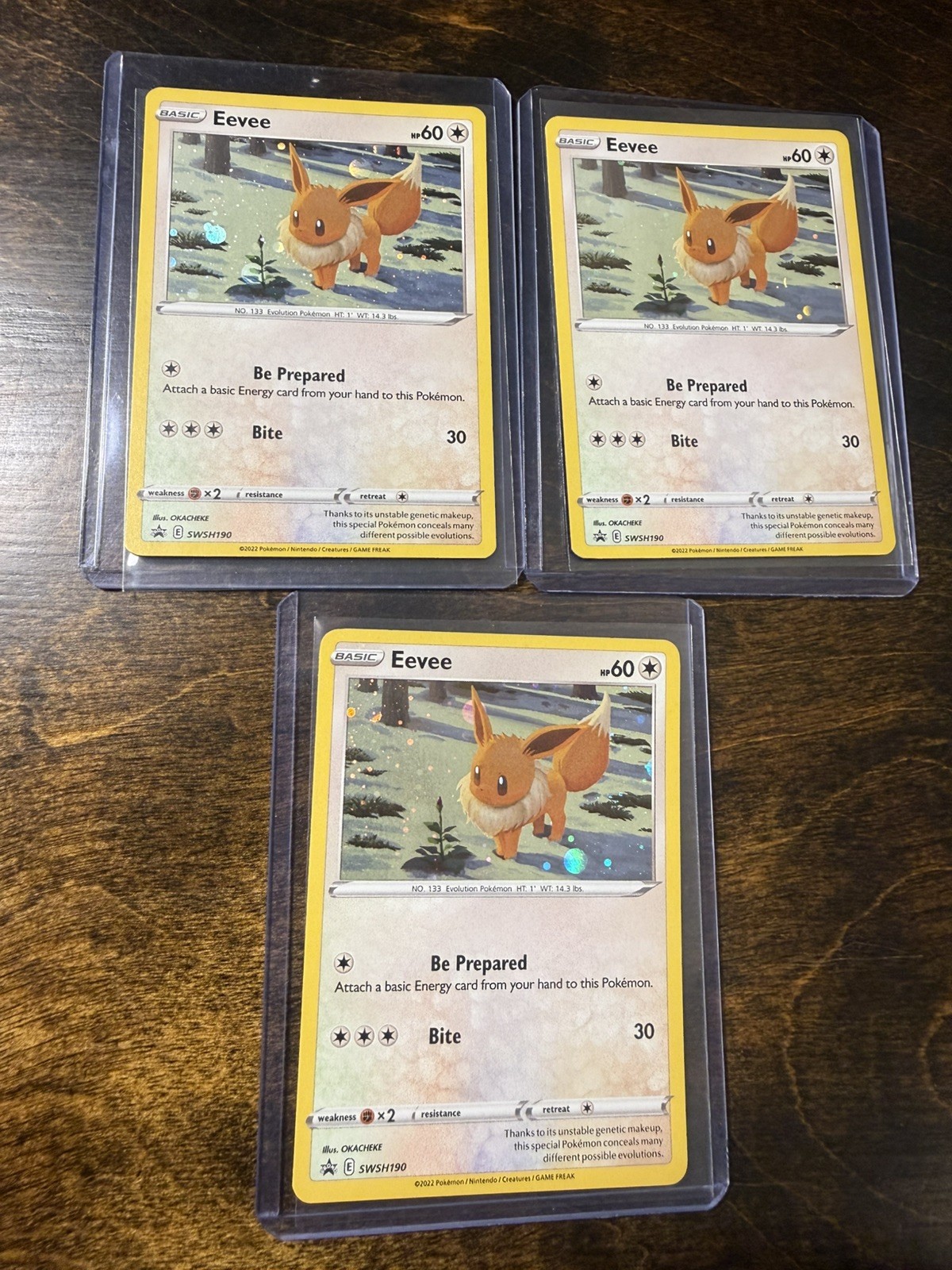 Eevee Holofoil Promo Lot of 3 SWSH: Sword & Shield Promo Cards [ SWSH190] - LP