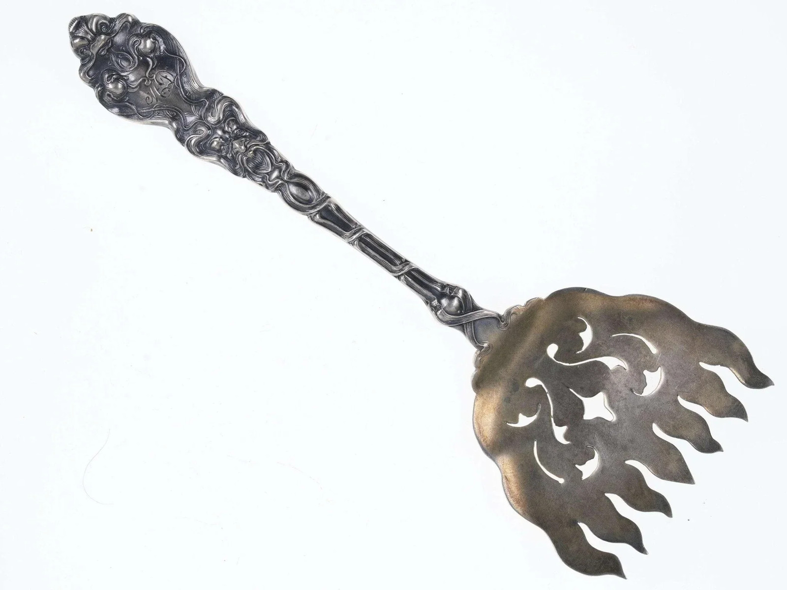 c1890 Unger Brothers Douvaine Sterling Sardine Serving Fork