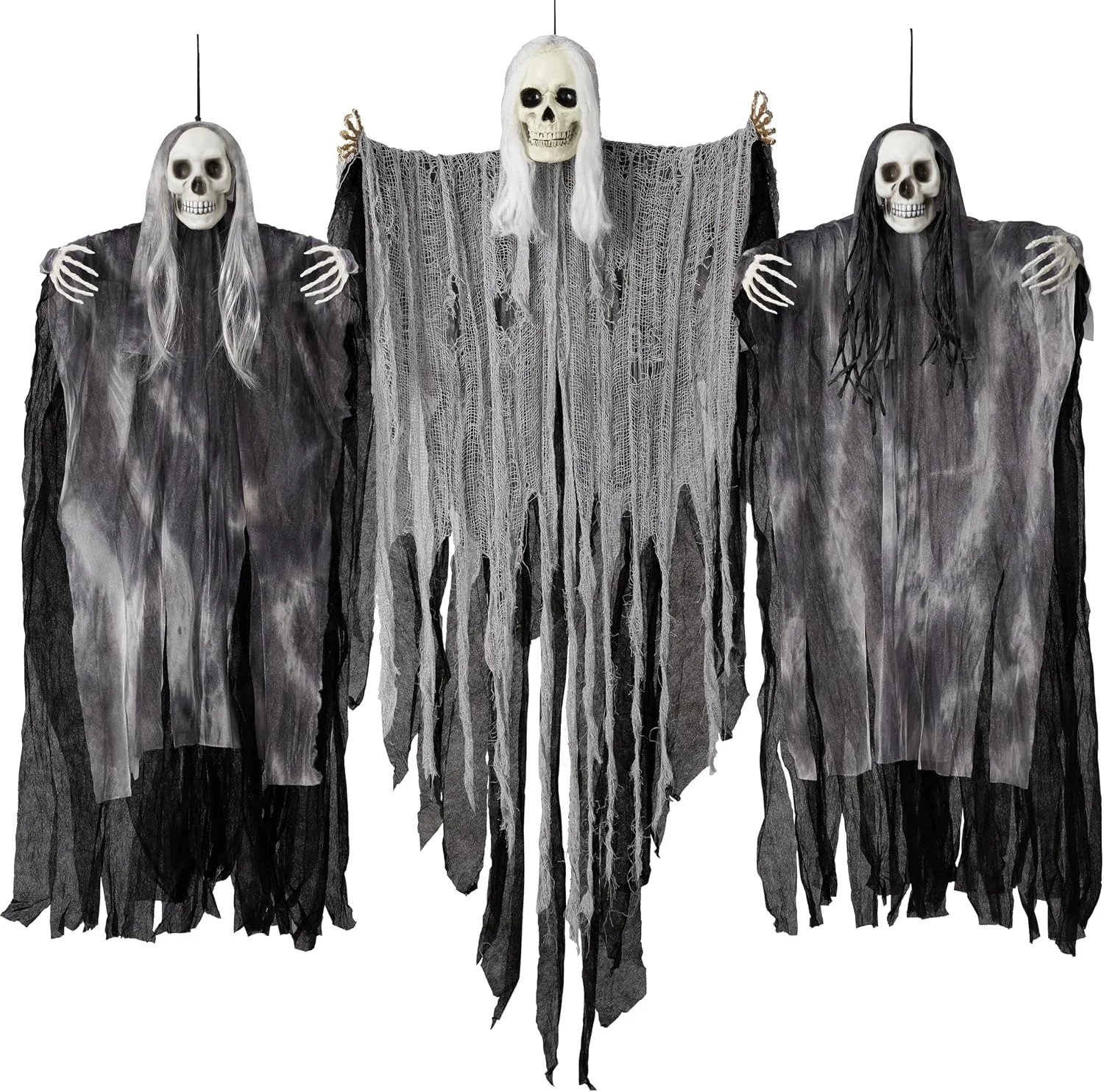 JOYIN 3 Pcs Hanging Halloween Skeleton Ghosts Decorations Outdoor, Grim Reapers JOYIN 3 Pcs Hanging Halloween Skeleton Ghosts Decorations Outdoor, Grim Reapers
