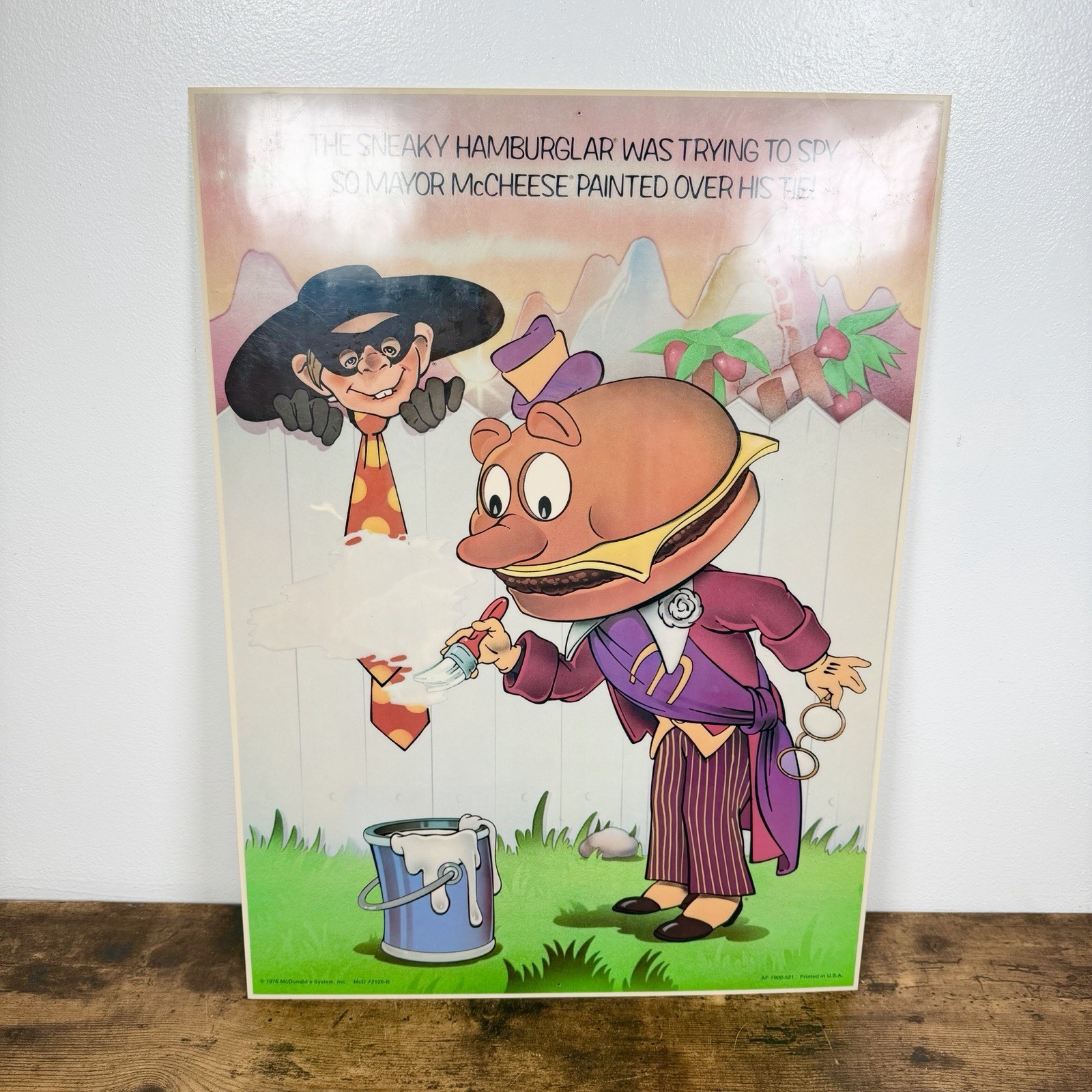 VTG 1976 McDonaldland Laminated Store Display Poster Hamburglar & Mayor McCheese VTG 1976 McDonaldland Laminated Store Display Poster Hamburglar & Mayor McCheese