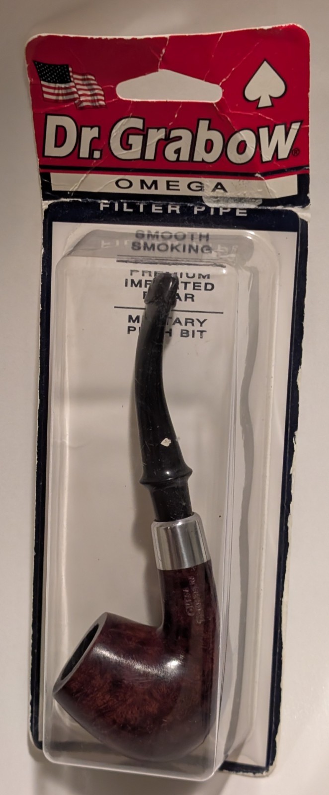 Vintage Dr. Grabow Omega Pipe, Smooth, New, NOS, Sealed, Unsmoked, Very Nice Vintage Dr. Grabow Omega Pipe, Smooth, New, NOS, Sealed, Unsmoked, Very Nice