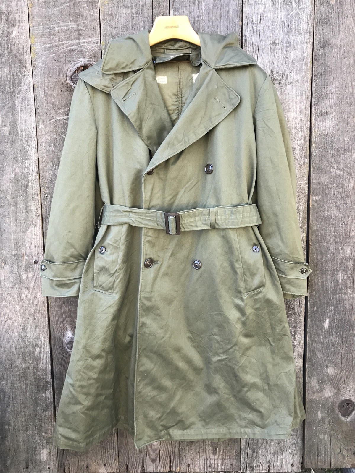 VTG 1946 Military Field Overcoat OD-7 & Wool Liner, M-1943 Hood, Large Regular VTG 1946 Military Field Overcoat OD-7 & Wool Liner, M-1943 Hood, Large Regular