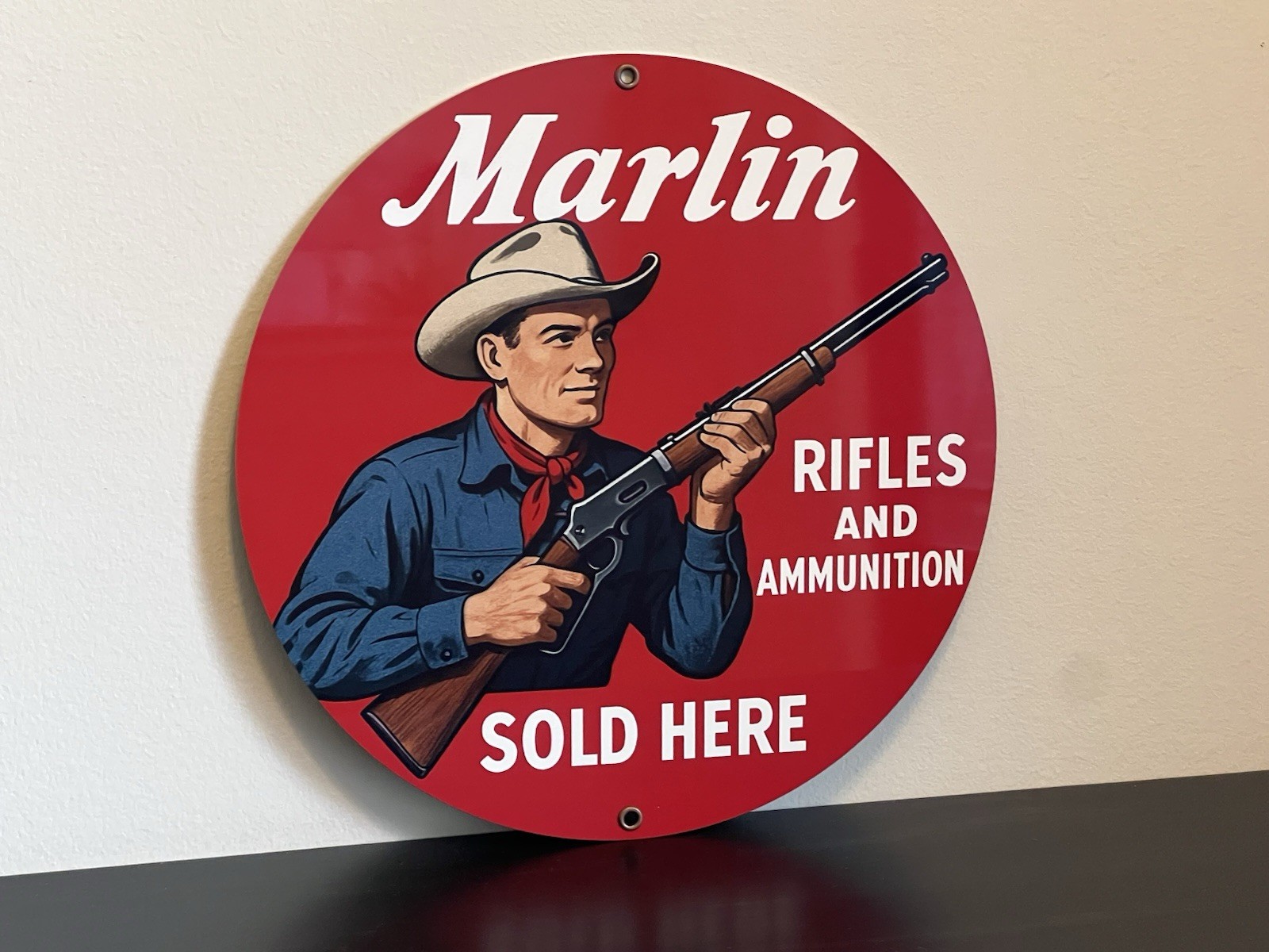 Marlin Arms Rifles Ammunition Vintage Style Metal Sign Hi Gloss Marlin Arms Rifles Ammunition Vintage Style Metal Sign Hi Gloss