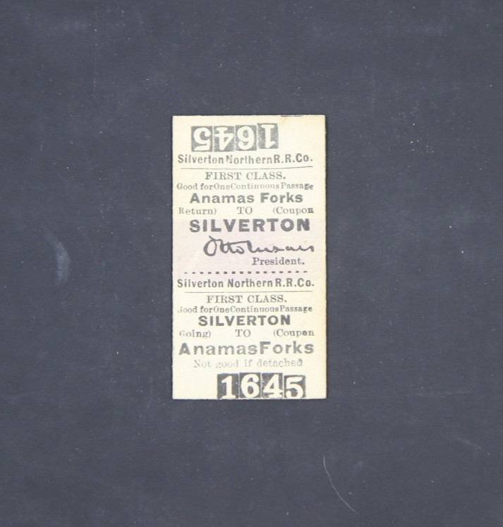 Silverton Northern Railroad Ticket, Round Trip Animas Forks to Silverton Silverton Northern Railroad Ticket, Round Trip Animas Forks to Silverton