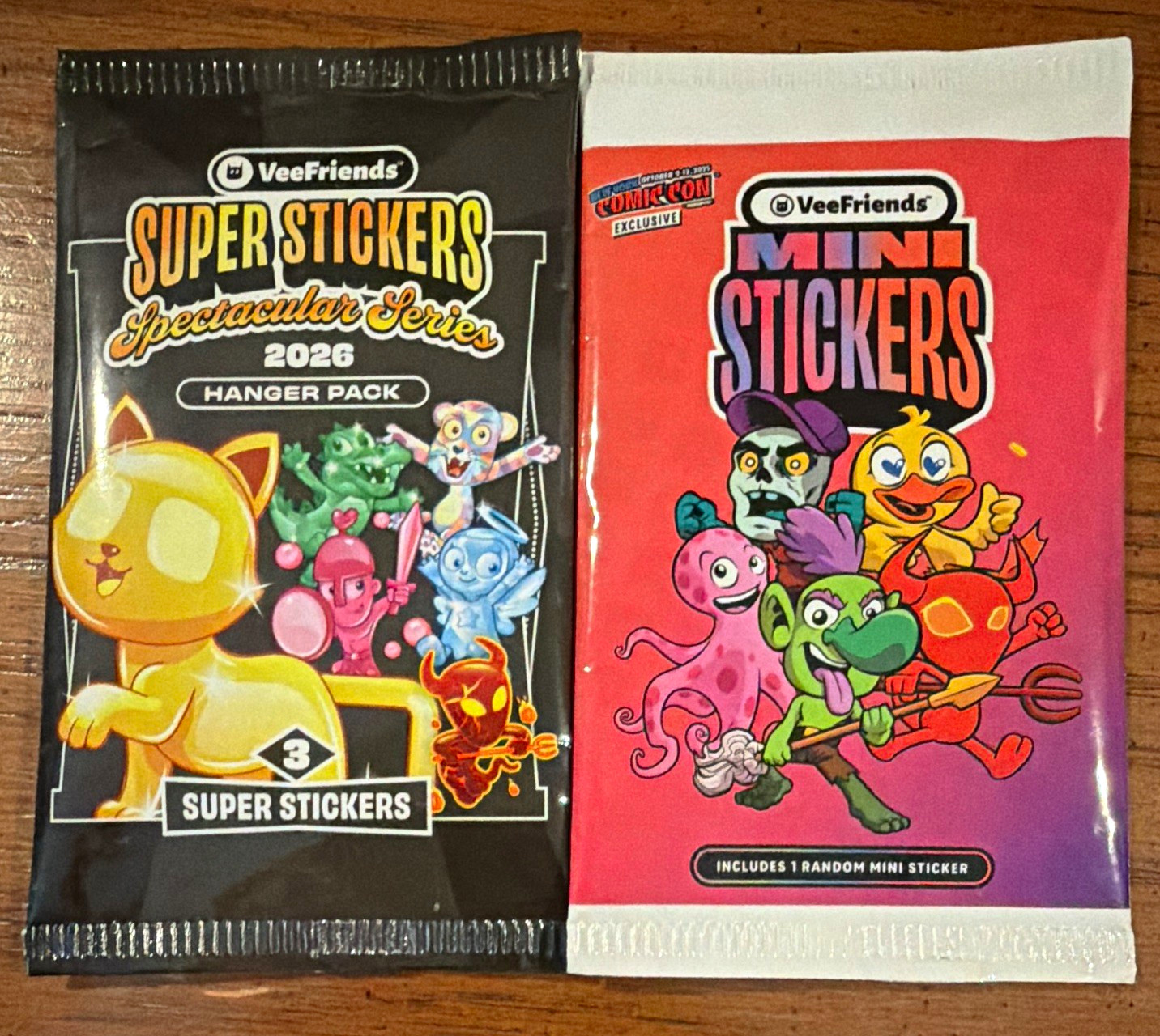 VeeFriends Super Stickers Spectacular 2026 pack + NYCC Exclusive Mini Stickers