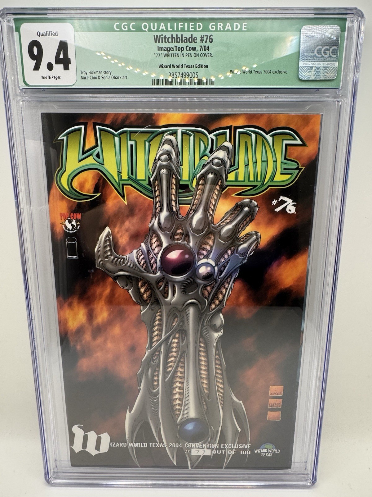Witchblade #76 Top Cow Wizard World Texas #77/100 CGC 9.4 Convention Exclusive Witchblade #76 Top Cow Wizard World Texas #77/100 CGC 9.4 Convention Exclusive