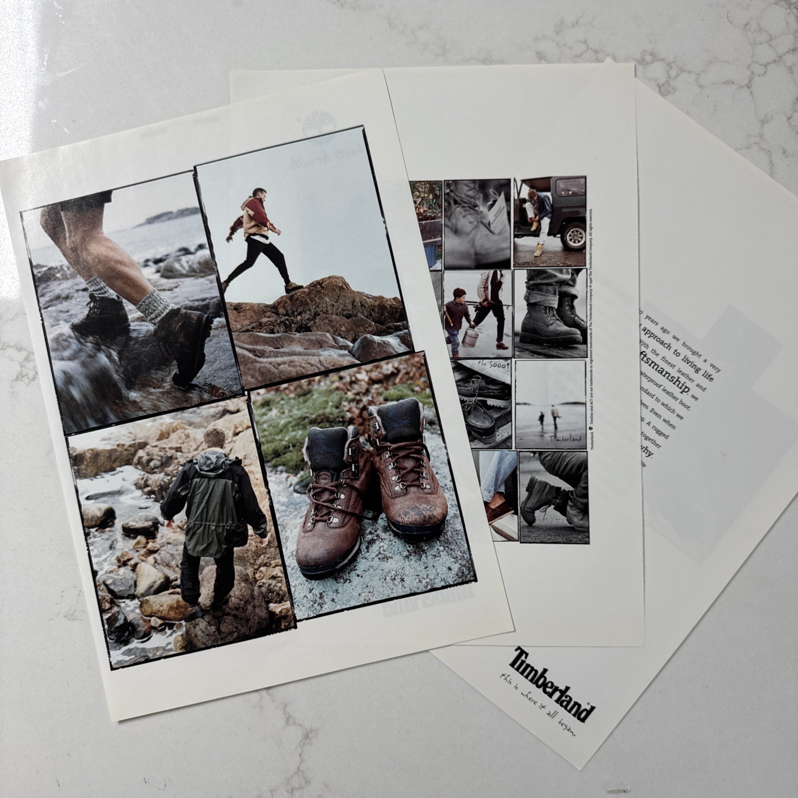 1996 • TIMBERLAND BOOTS print ad •  1990s  3 pages • Shoes Fashion ADV-72