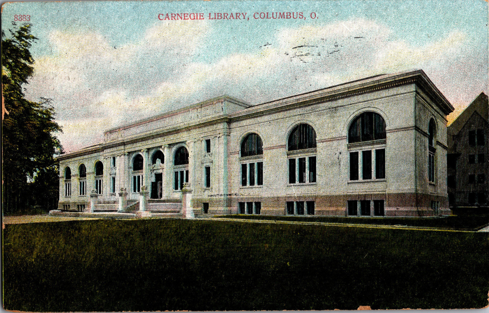 Vintage Postcard Columbus Ohio USA Antique 1908 Carnegie Library Posted Vintage Postcard Columbus Ohio USA Antique 1908 Carnegie Library Posted