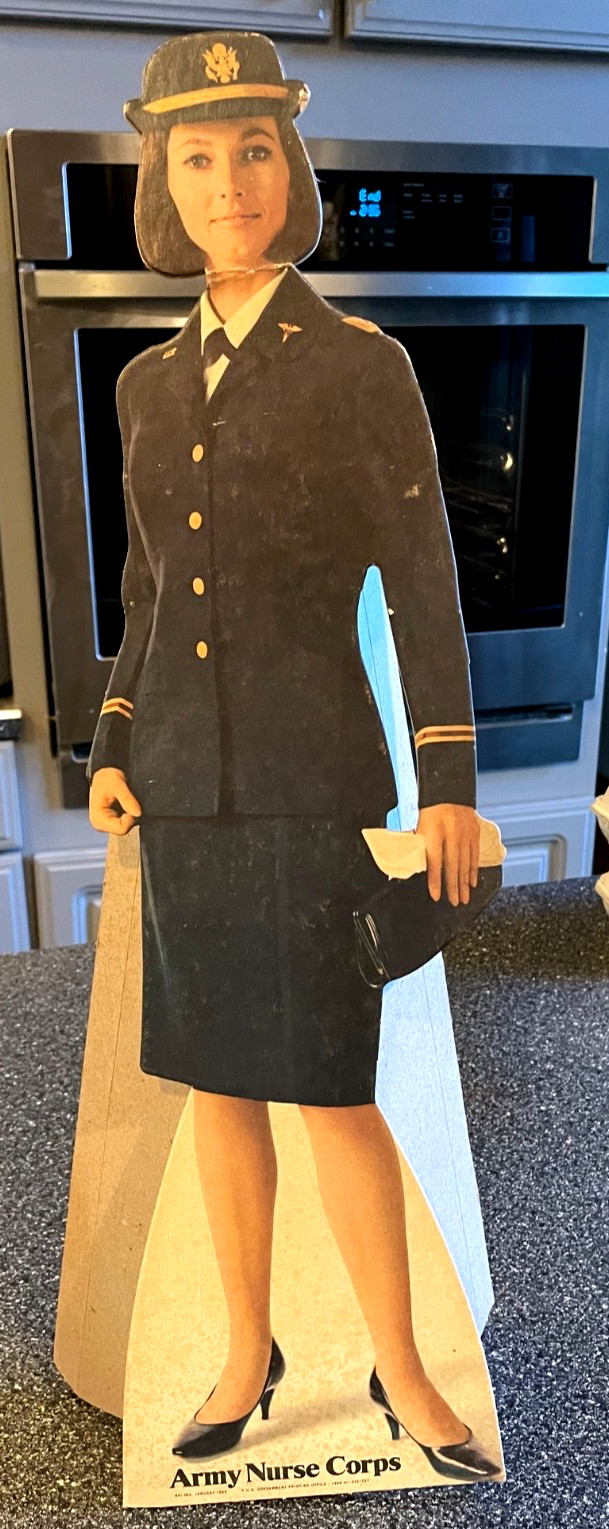 Vintage 1969 ARMY NURSE CORP, CARDBOARD CUTOUT, 20 Vintage 1969 ARMY NURSE CORP, CARDBOARD CUTOUT, 20