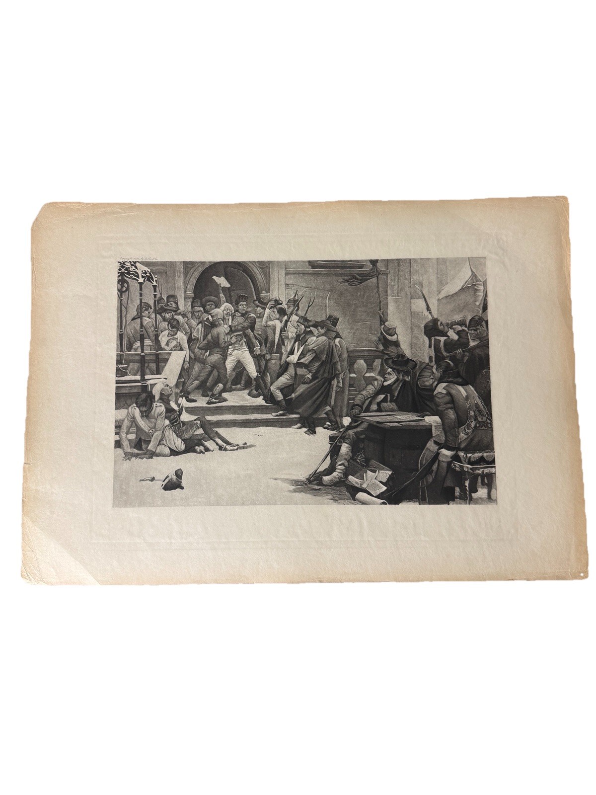 1893 Gebbie & Co Antique Historical Engraving Print Large Victorian Print