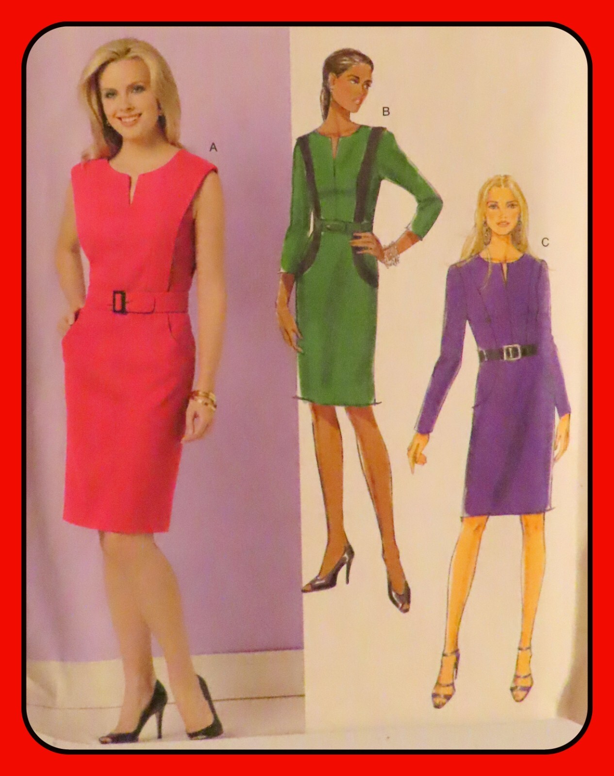 Misses Semi-fitted DRESS Pattern EASY Butterick B5521  Sz 6-8-10-12 UNCUT